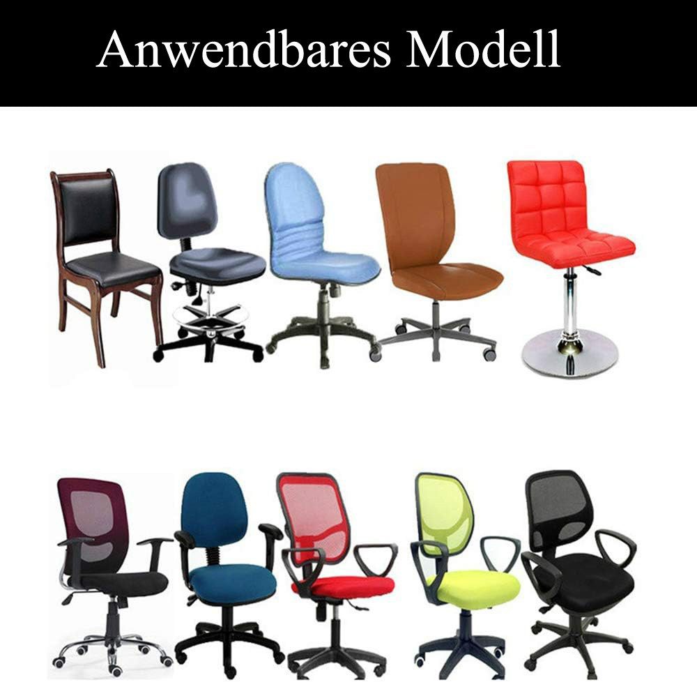 Diwzbyn Bürostuhlhusse Abnehmbare Elastische Universal Stretch Stuhlhussen Stuhlbezug, Computer Stuhl Schreibtischstuhl Drehstuhl Hussen – Bild 5 von 5