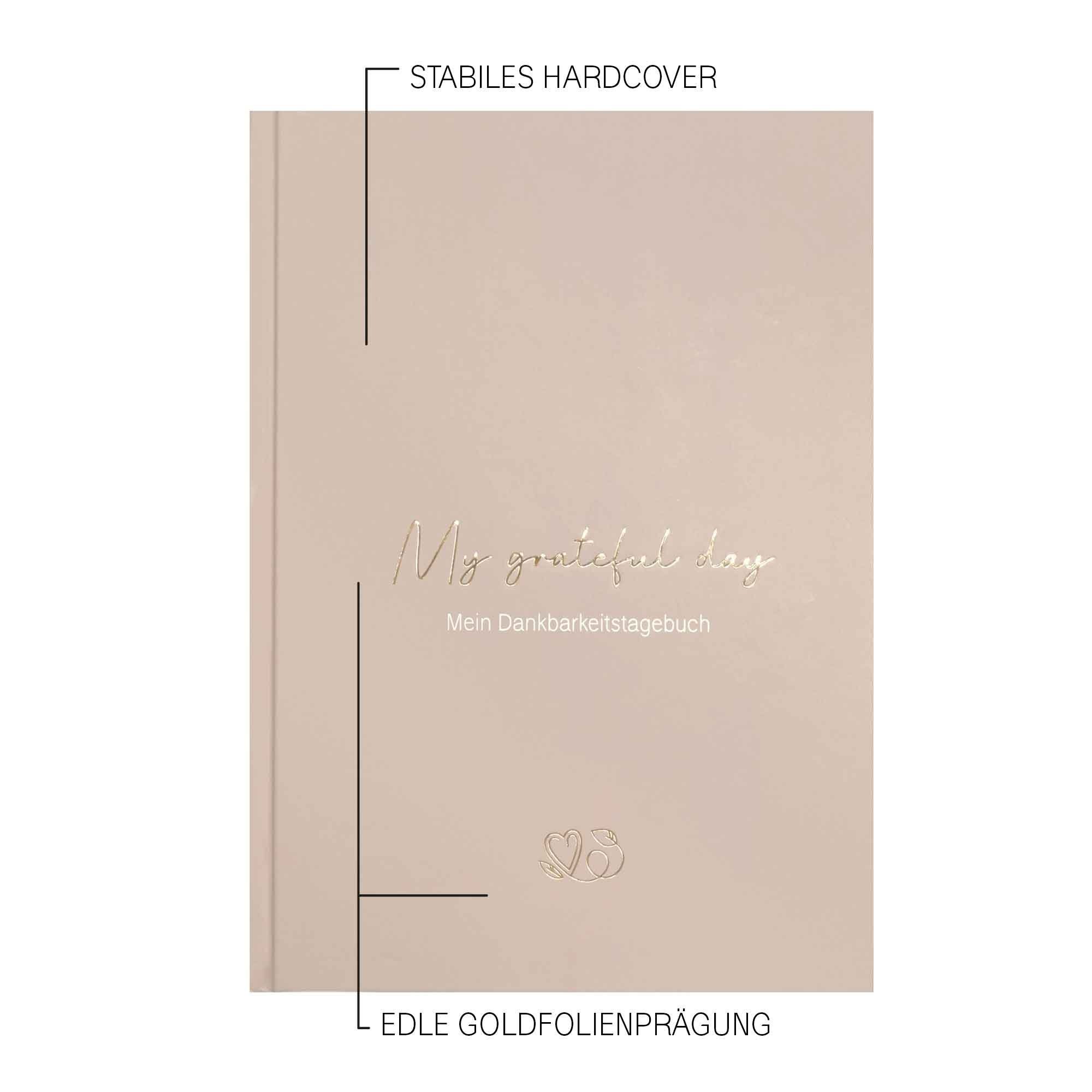 LEAF & GOLD Tagebuch Dankbarkeitstagebuch für deine Gedanken