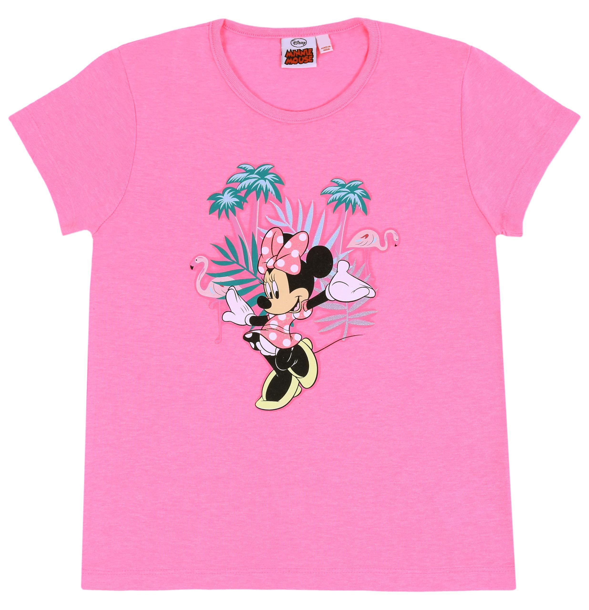 Sarcia.eu Schlafanzug 2 x rosa Pyjama, mit Flamingos und Minnie Maus DISNEY 7-8 Jahre