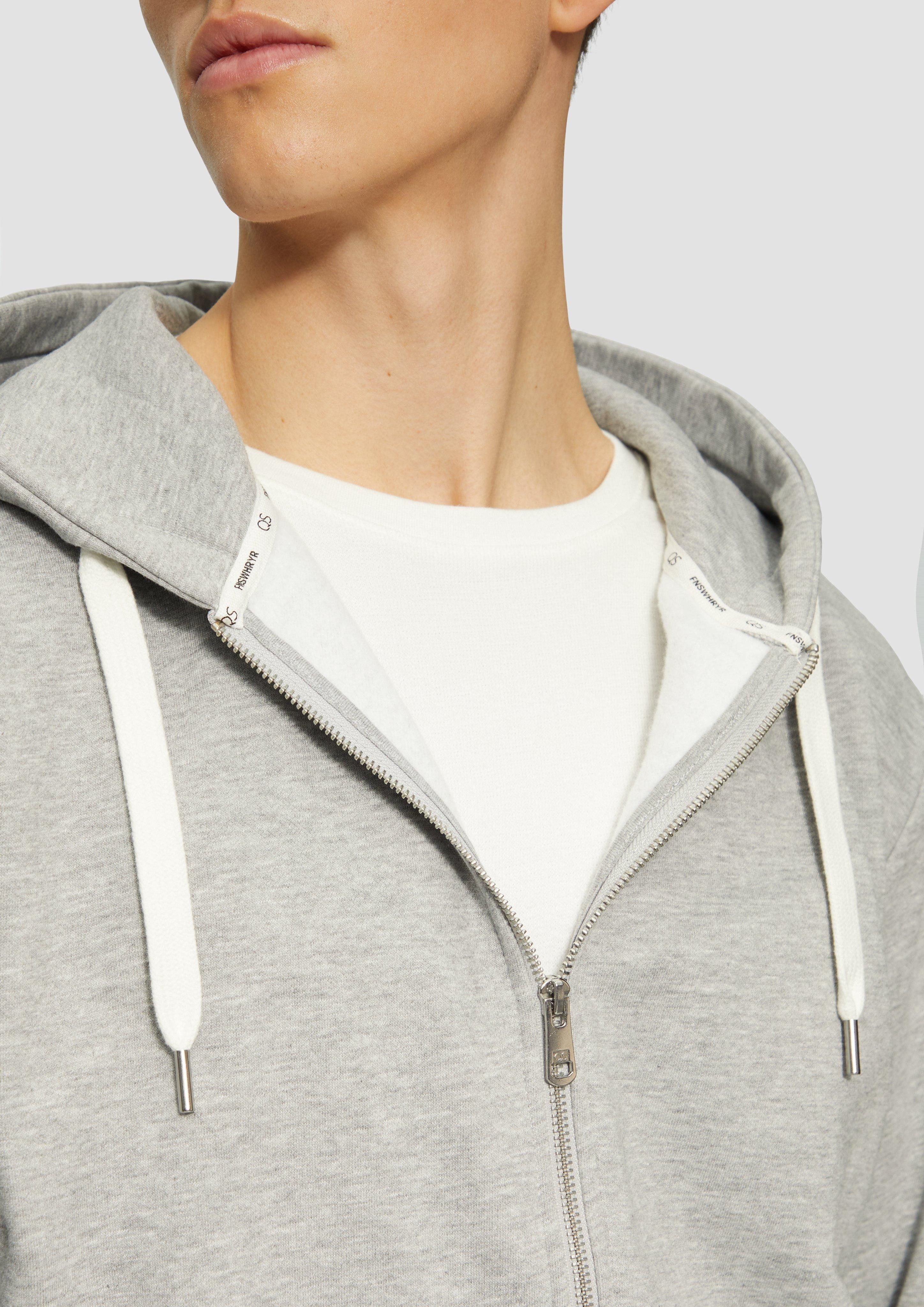 QS Outdoorjacke Basic-Sweatjacke Durchzugkordel günstig online kaufen