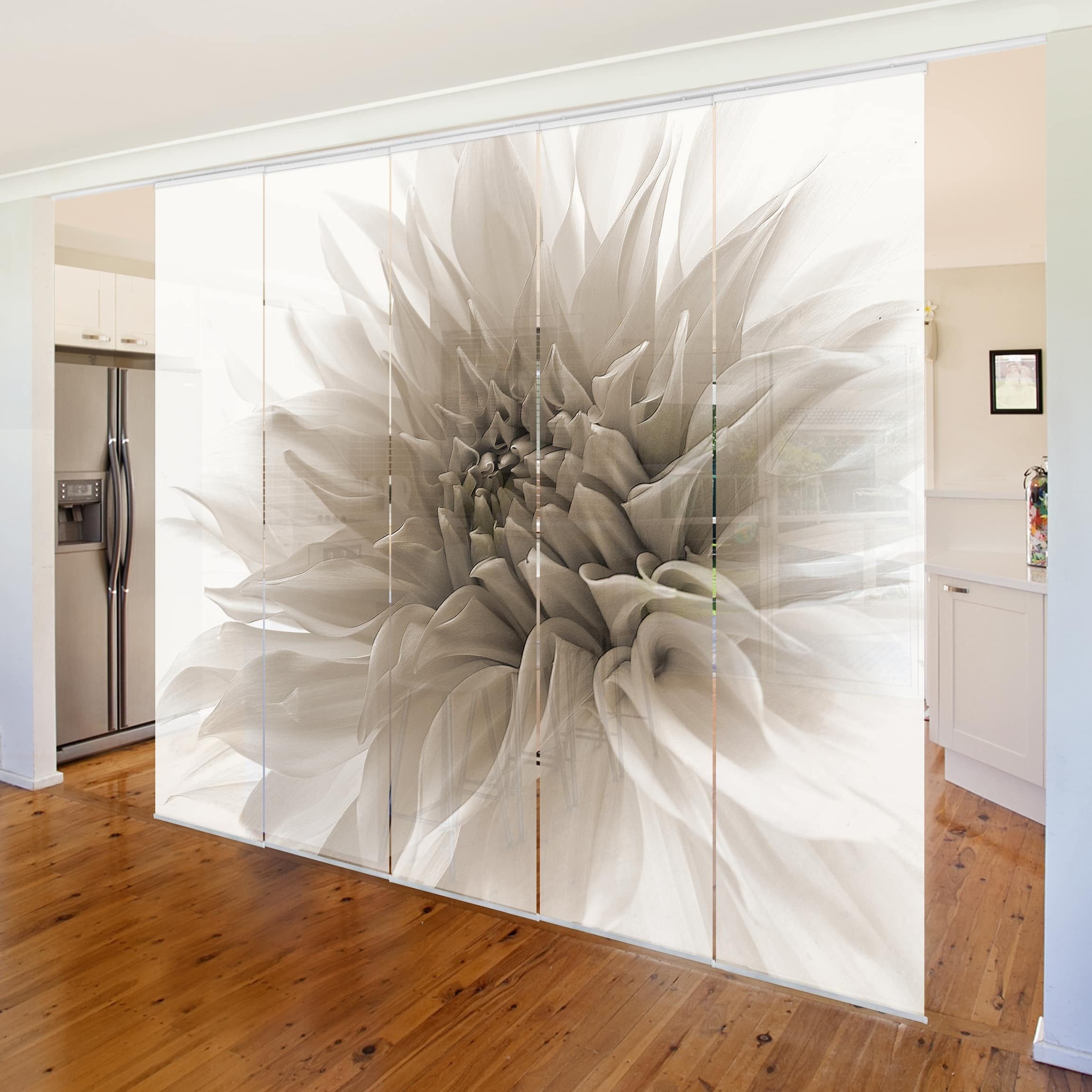 Bilderdepot24 Schiebegardine modern Flächenvorhang blickdicht Dahlie günstig online kaufen