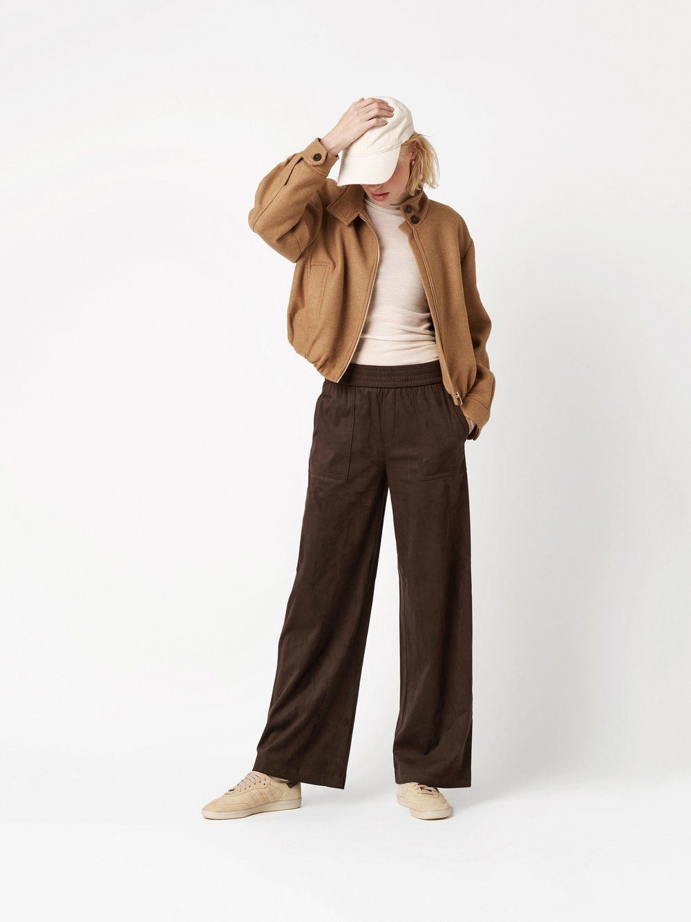 ROSNER Palazzohose Mara_369 (1-tlg) in Velourleder-Optik günstig online kaufen