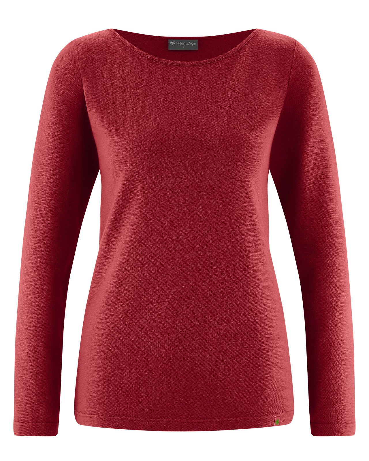 Langarmshirt Langarmshirt mit U-Boot Ausschnitt Hanf/Biobaumwolle Damen Normal Fit