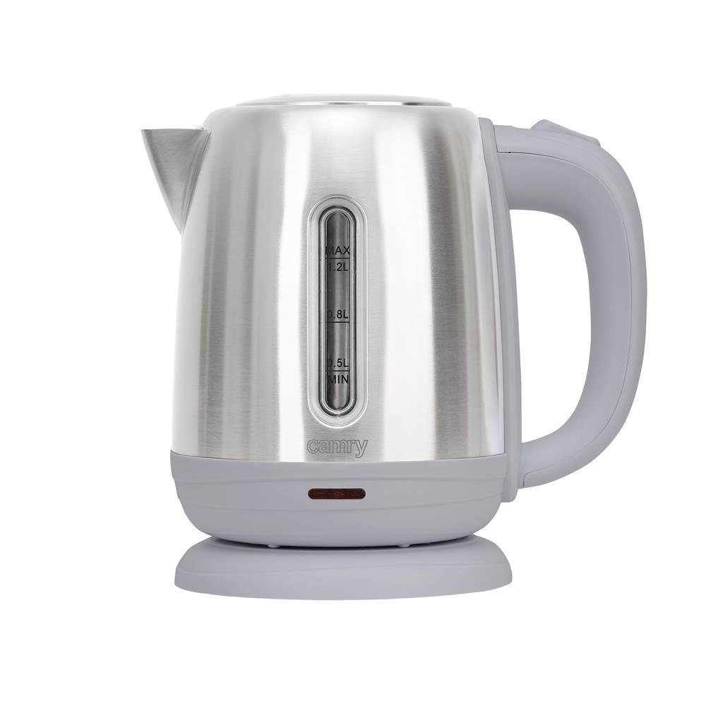 Adler Wasserkocher CR 1278 kabelloser Edelstahl-Wasserkocher, 1,2 Liter, 1630 Watt, Abschaltautomatik