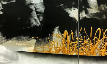 WandbilderXXL XXL-Wandbild Golden Wave 210 x 80 cm, Abstraktes Gemälde, handgemaltes Unikat