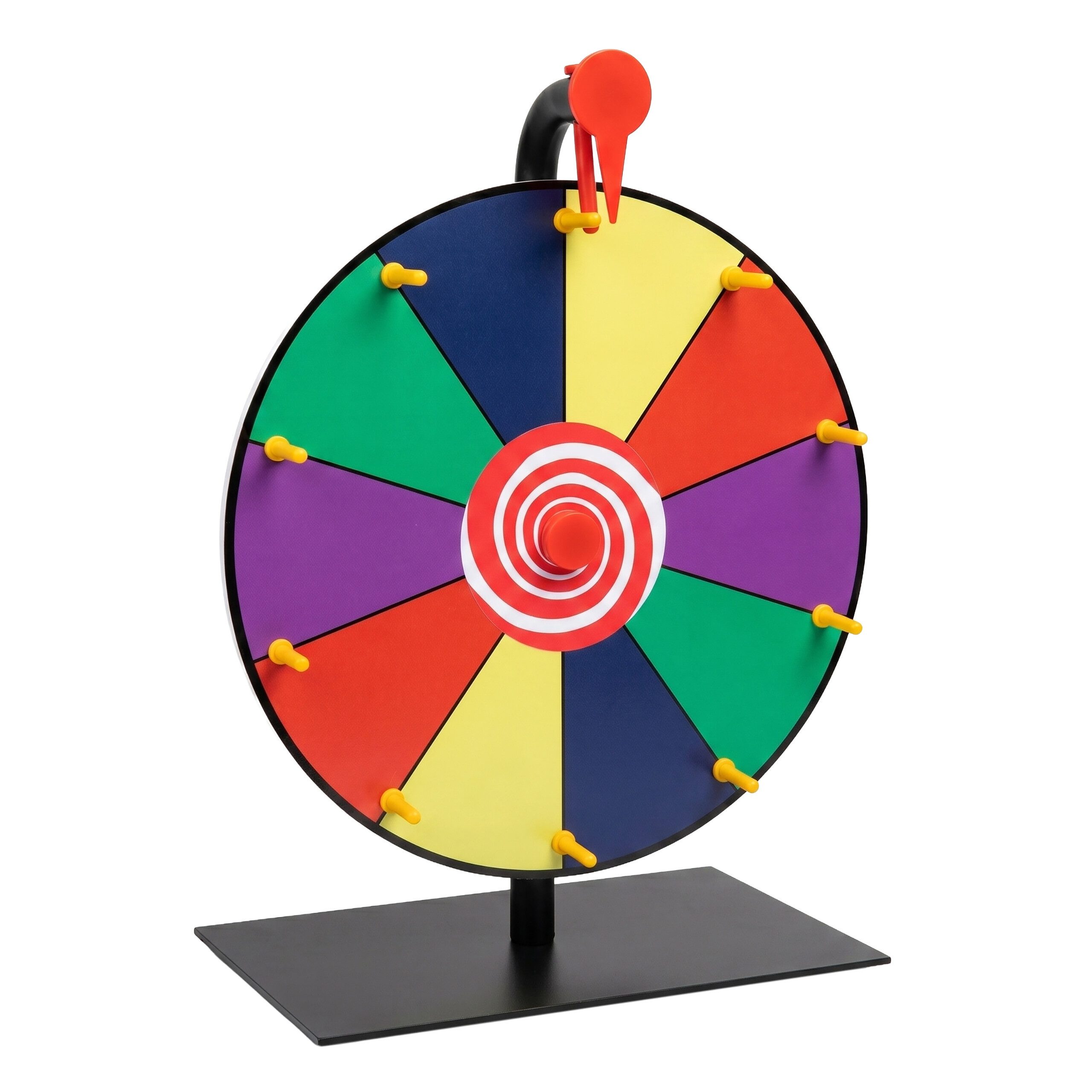 relaxdays Spiel Glücksrad zum Drehen mit Ständer, Glücksrad, 30 cm