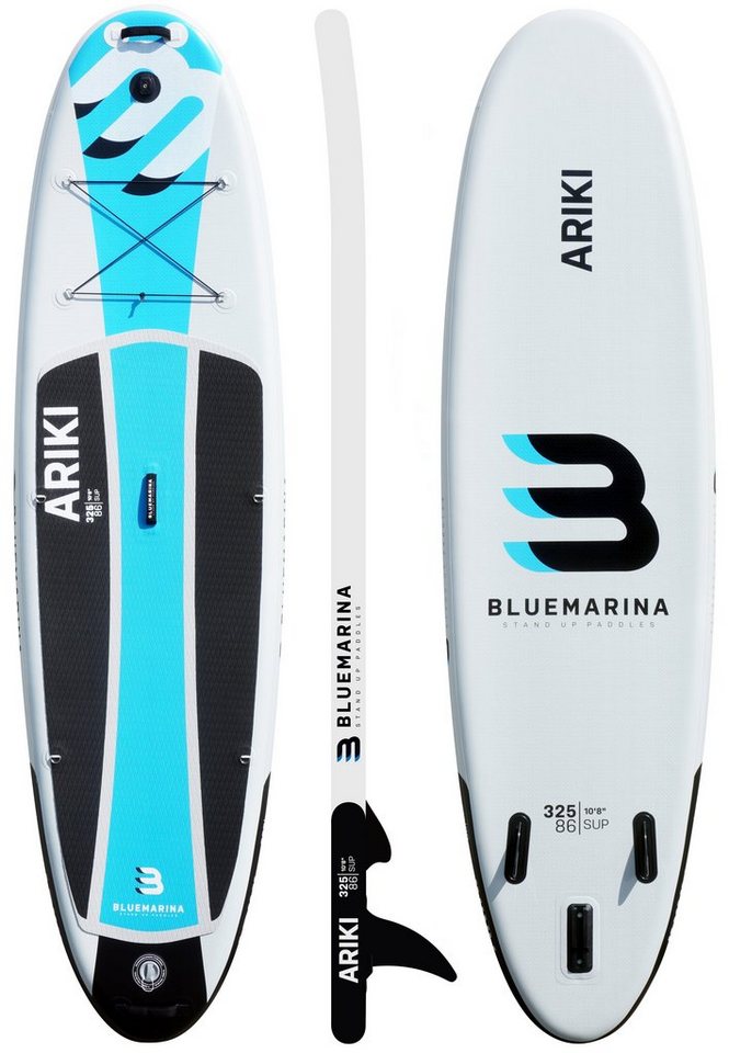 Bluemarina SUP-Board Aufblasbares Bluemarina SUP Board Ariki inkl. 5 J.  Garantie, Stand Up Paddle Board, (10 - 15 cm dick, PVC, max 140 kg), Paddling  board, Paddelboard, Surfboard, (Kinder/Erwachsene bis 90 kg -