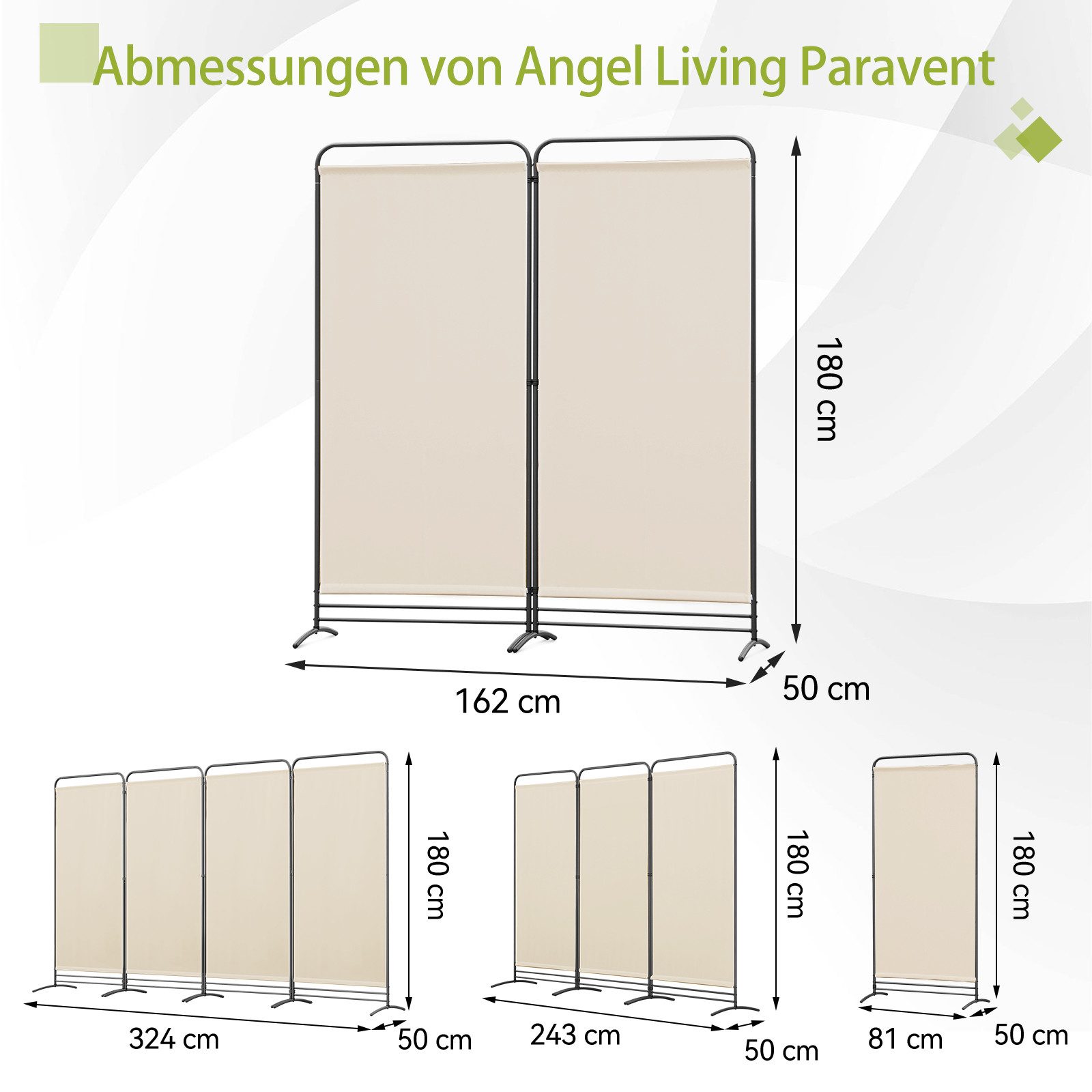 Angel Living Paravent 2 Teilig klappbarer günstig online kaufen
