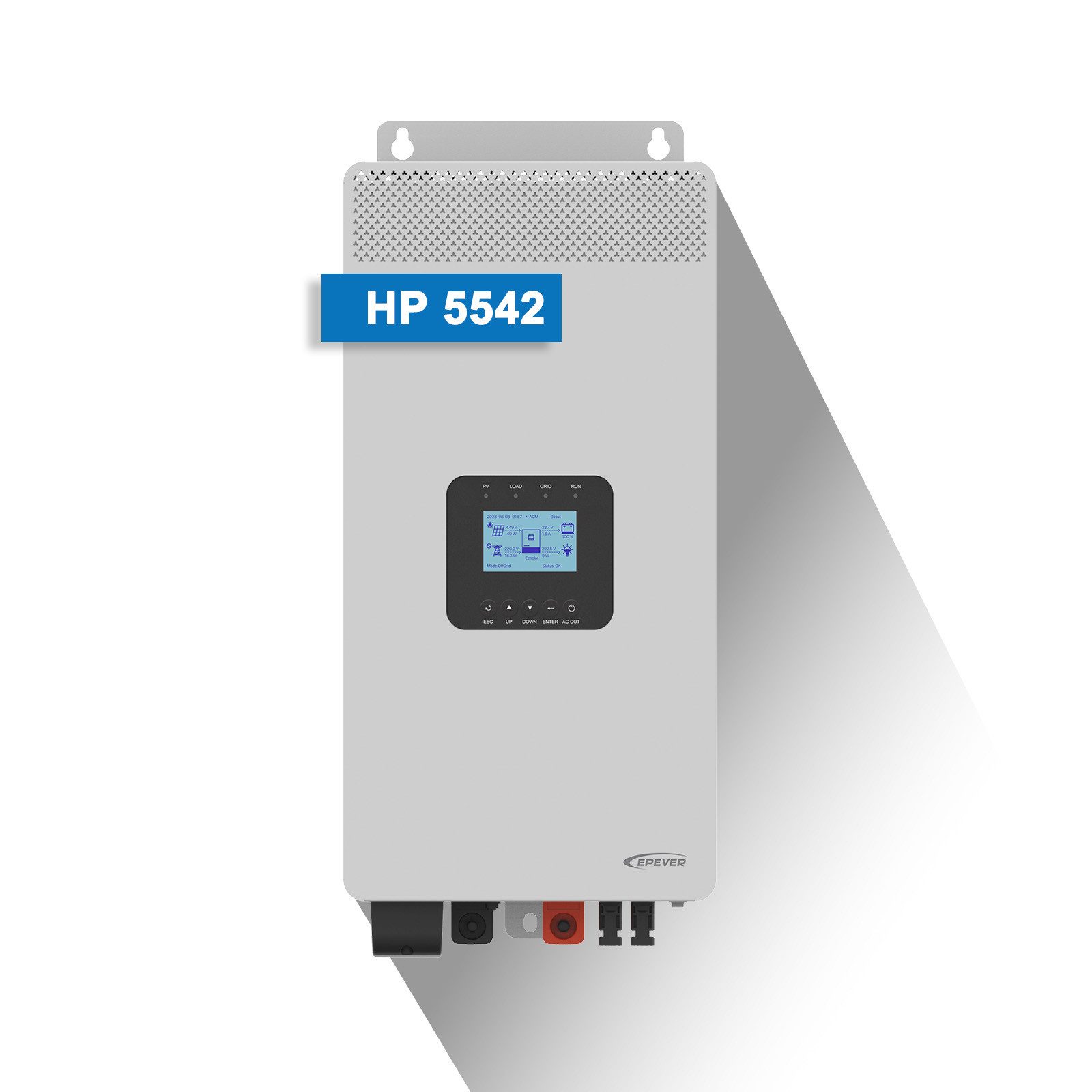 enjoy solar Wechselrichter EPEVER® HP Series 20A Inverter/Charger 3500W 5500W, HP3542, HP5542, (Unterstützung des Batteriebetriebs und AC-Betriebs), Tracking-Effizienz von über 99,5 %