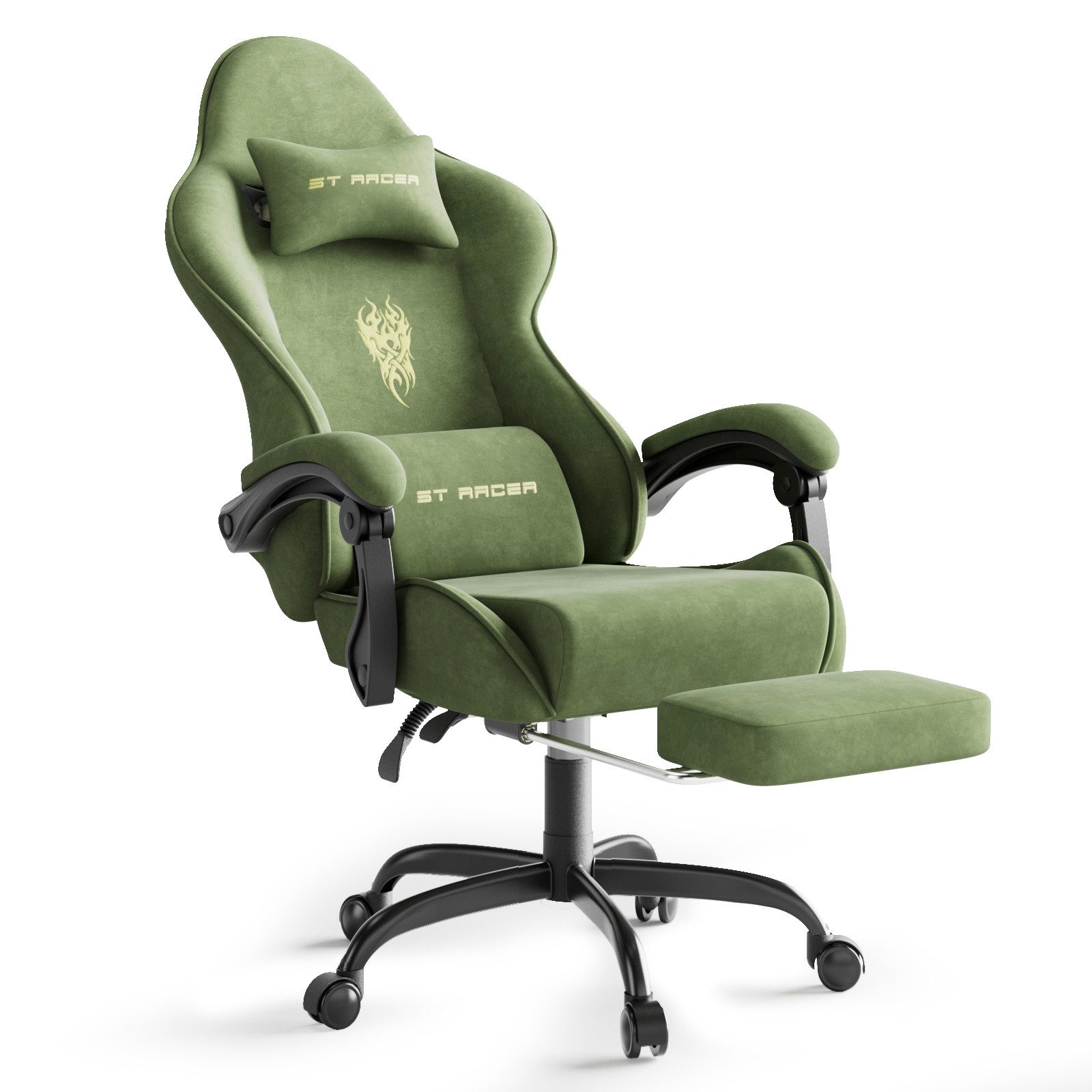 Ferghana Gaming-Stuhl Gaming-Stuhl: Kopfstütze, Lendenkissen, Armlehnen, Fu günstig online kaufen