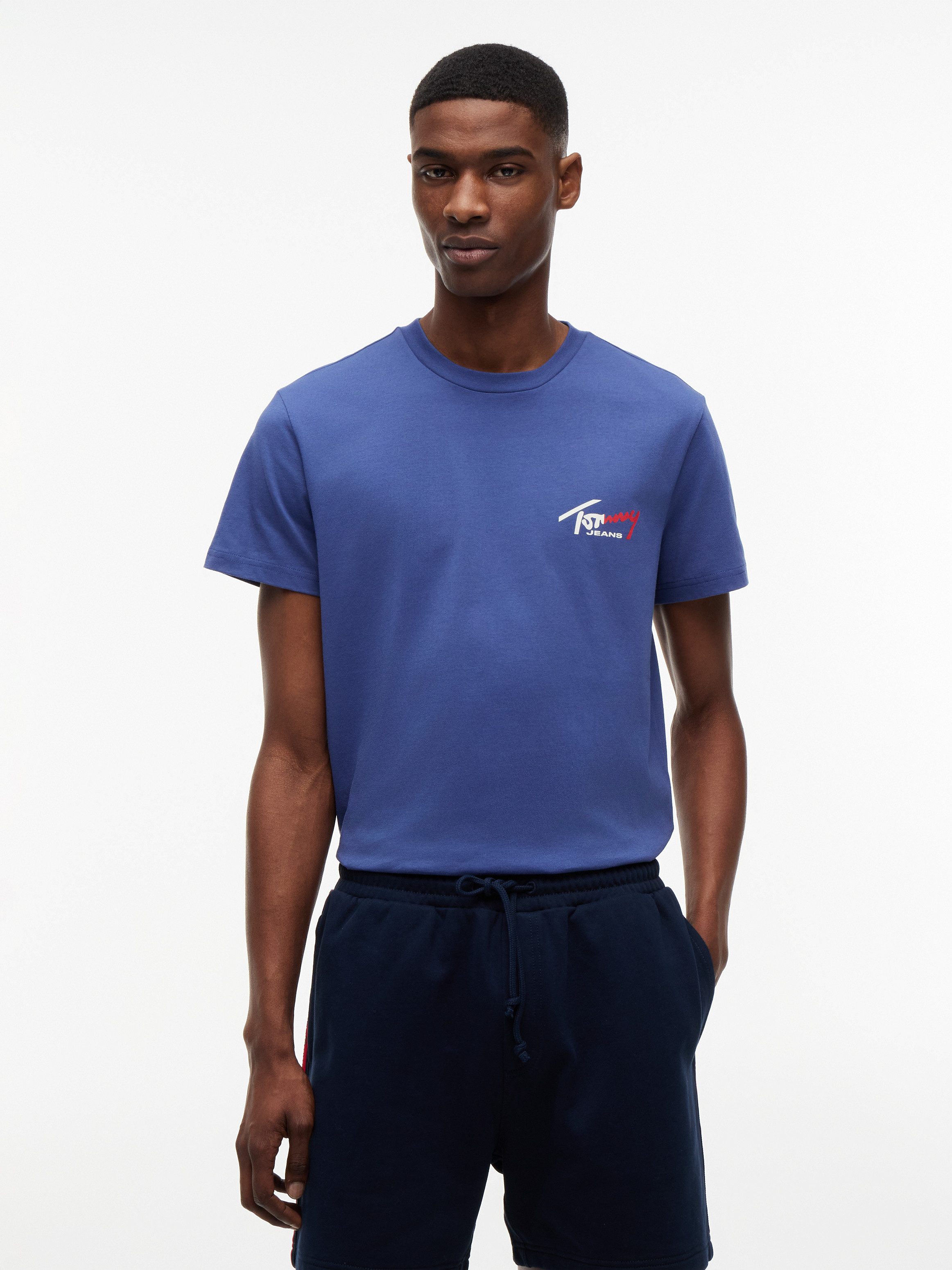 Tommy Jeans T-Shirt TJM SLIM FIT SIGN CHEST mit Markenprint