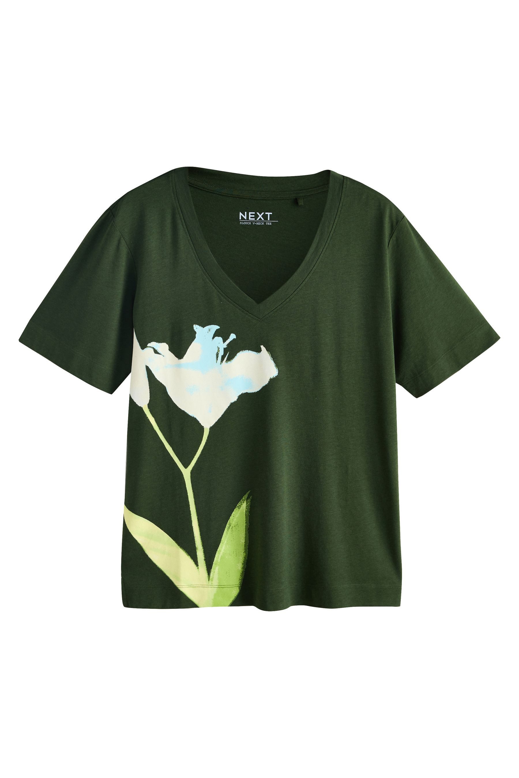 V-Shirt T-Shirt mit V-Ausschnitt aus Baumwolle und Modal