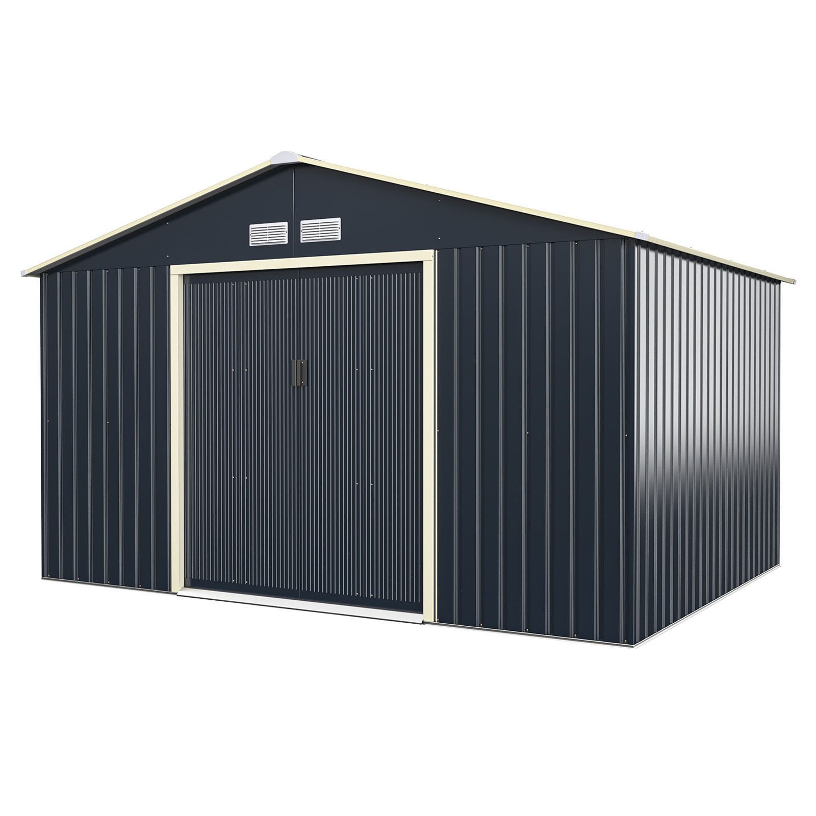 COSTWAY Gerätehaus, BxT: 340x255 cm, (1 St), abschließbar, mit 4 Luftschlitzen & Schiebetür