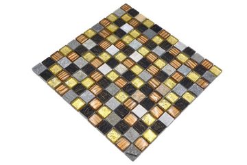 Mosani Mosaikfliesen Naturstein Rustikal Quarzit Mosaikfliese Glasmosaik Resin gold