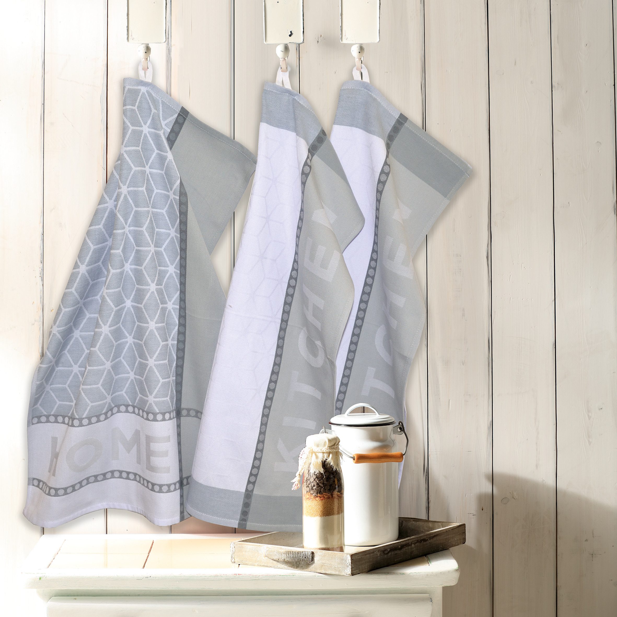 Dyckhoff Geschirrtuch HOME / KITCHEN, Maße je Tuch ca. 50x70 cm, (Set, 6-tl günstig online kaufen