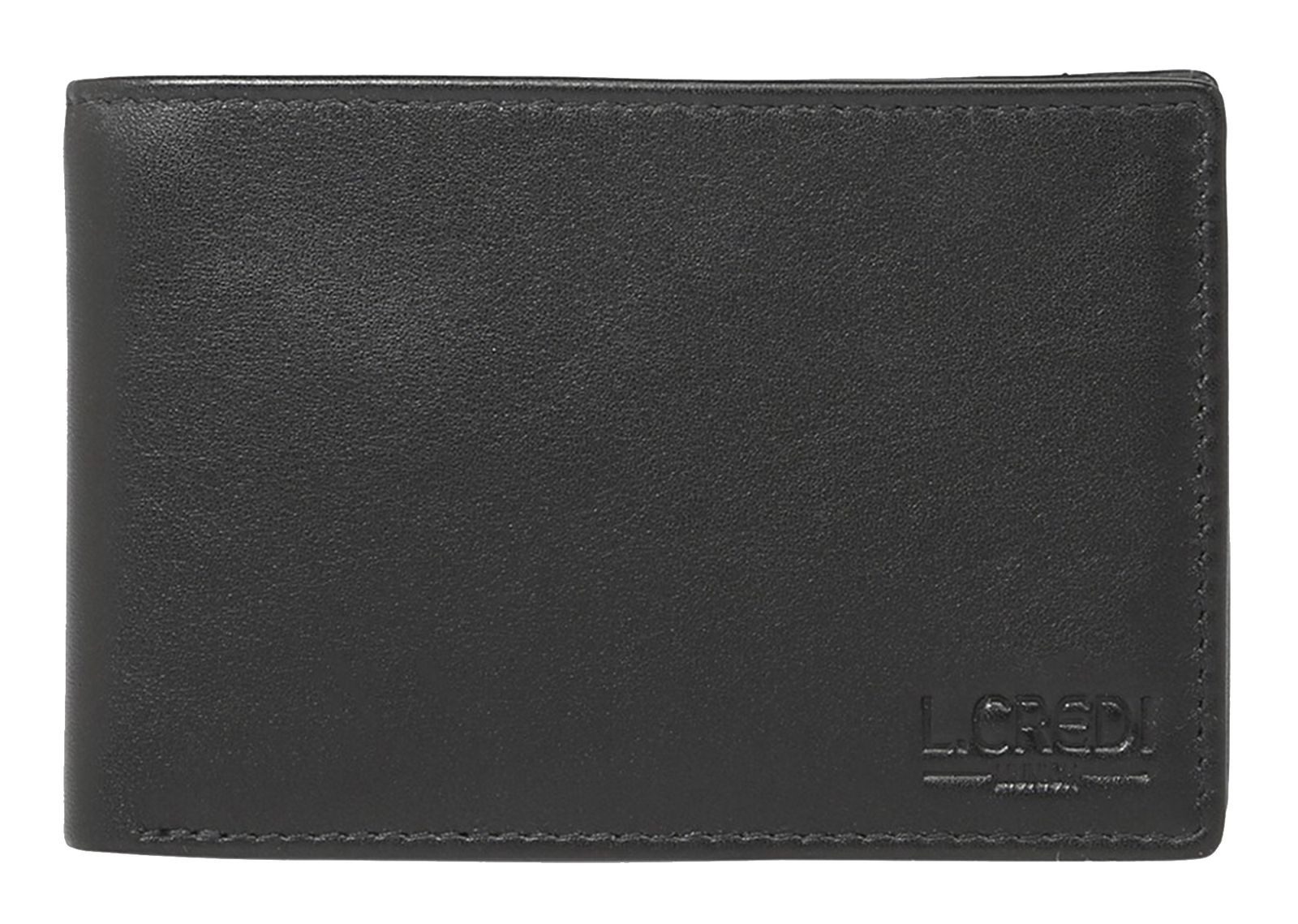 L. CREDI Geldbörse Wallet, aus echtem Leder mit RFID-Blocker Schutz