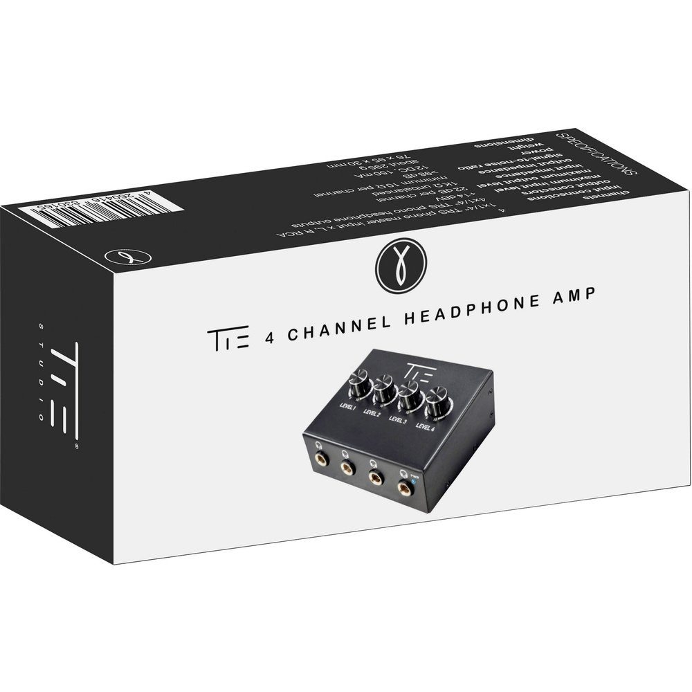 Tie Studio Tie Studio 4 Kanal Kopfhörerverstärker Schwarz Kopfhörerverstärker