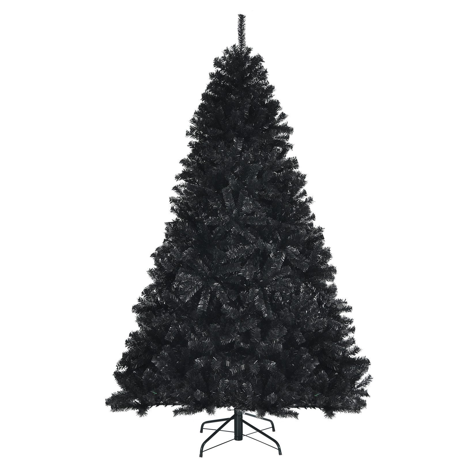 COSTWAY Künstlicher Weihnachtsbaum, 1477 PVC Zweige & Metallständer, schwarz