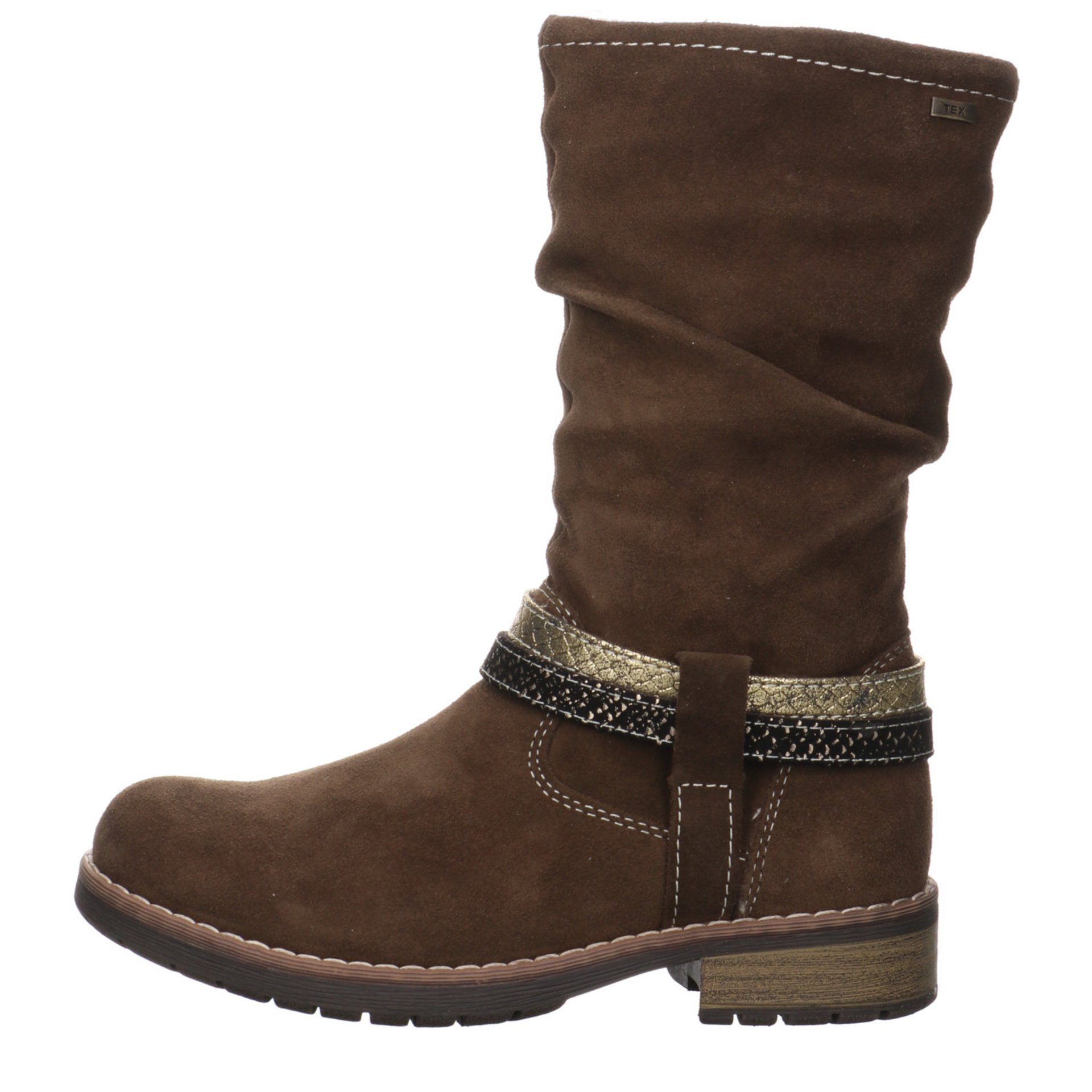 Stiefelette Schuhe braun Mädchen Lia-TEX dunkel Lurchi Stiefel Lederkombination Stiefel