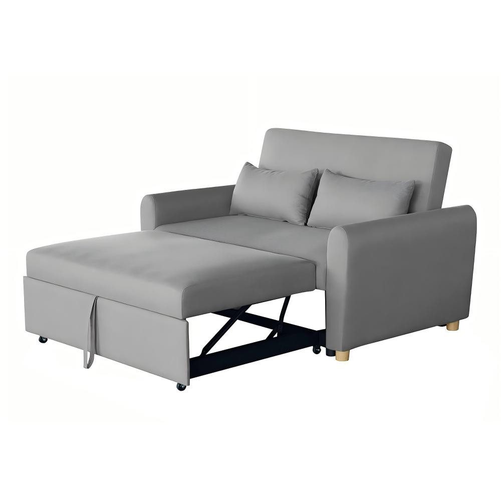 Happy Home Schlafsofa 2-Sitzer Schlafsofa mit Kissen und Sofa-Schlaffunktion