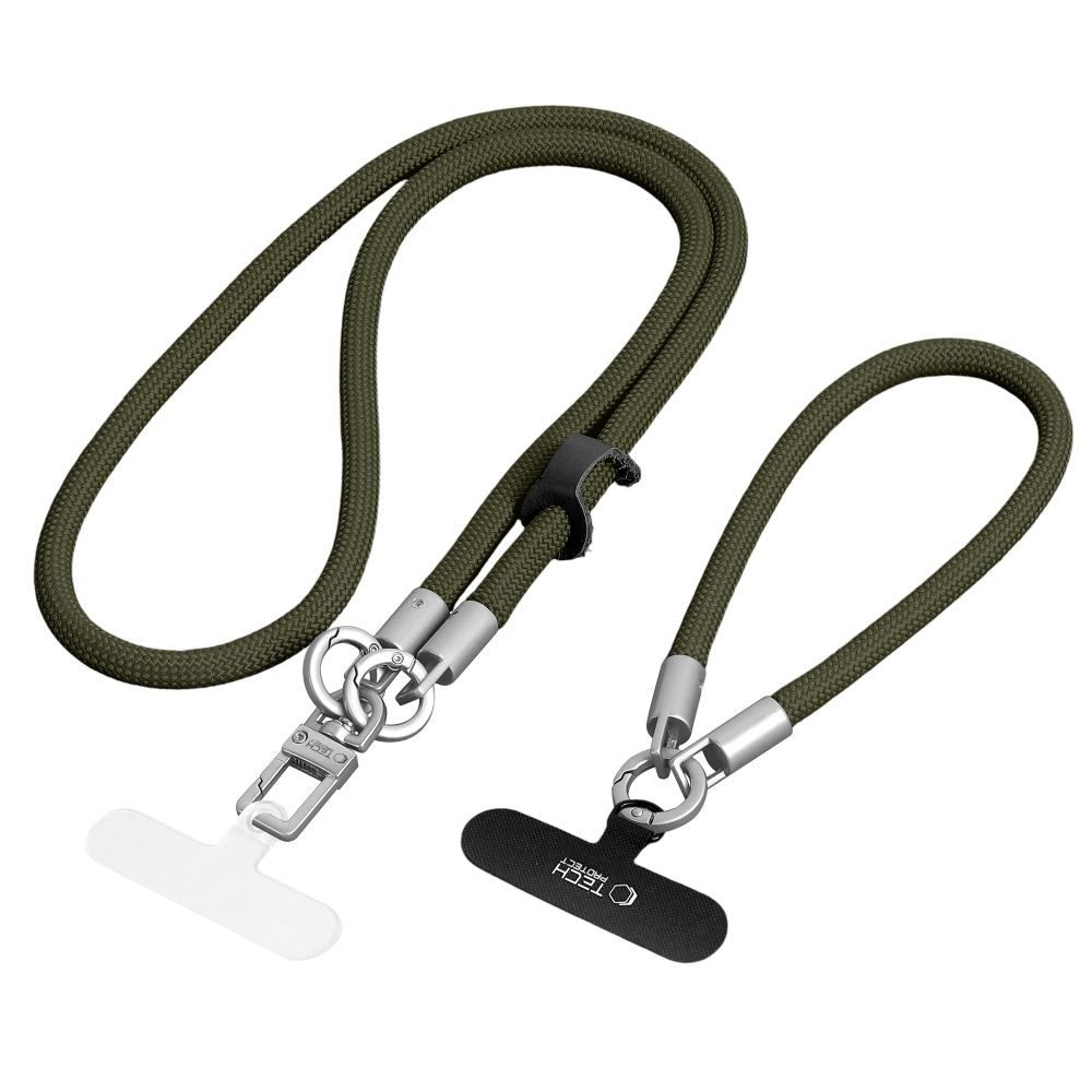 TECH PROTECT Handykette Handyband Umhängeband Handgelenkschlaufe, 2-in-1 Set, 145 cm Nylonkordel, universell