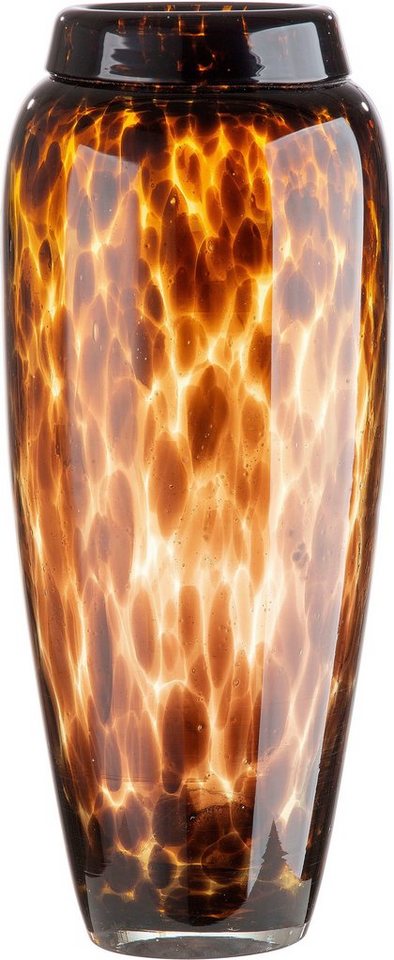 Casablanca by Gilde Tischvase Jungle, Höhe ca. 35 cm (1 St), dekorative Vase  aus Glas, Blumenvase, Mit viel Liebe zum Detail wurde diese Vase in  Handarbeit gefertigt