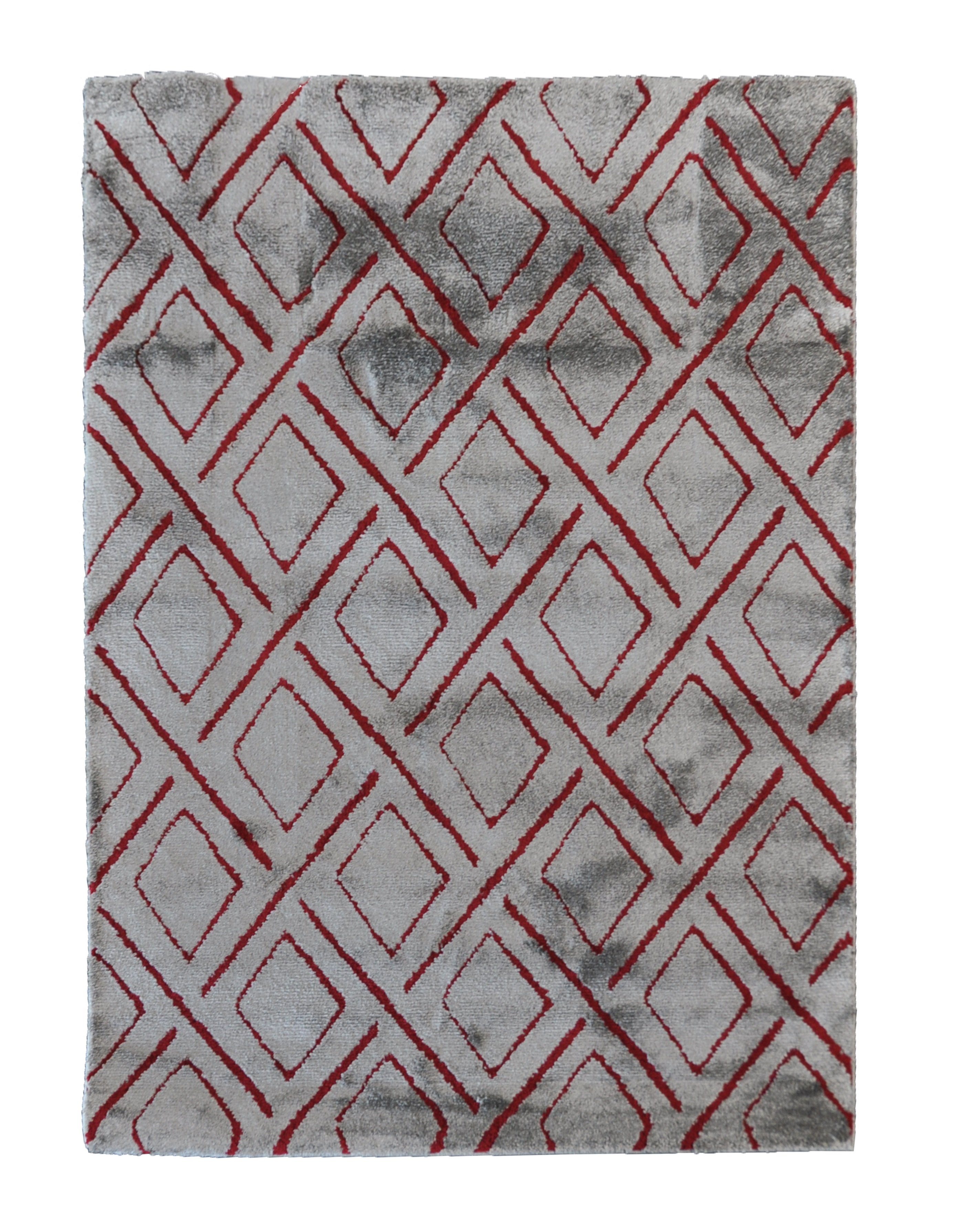 Teppich ALFOMBRA GRAVITY 2318A, TEPPIA, rechteckig, Höhe: 20 mm, pflegeleicht grau, bordeaux