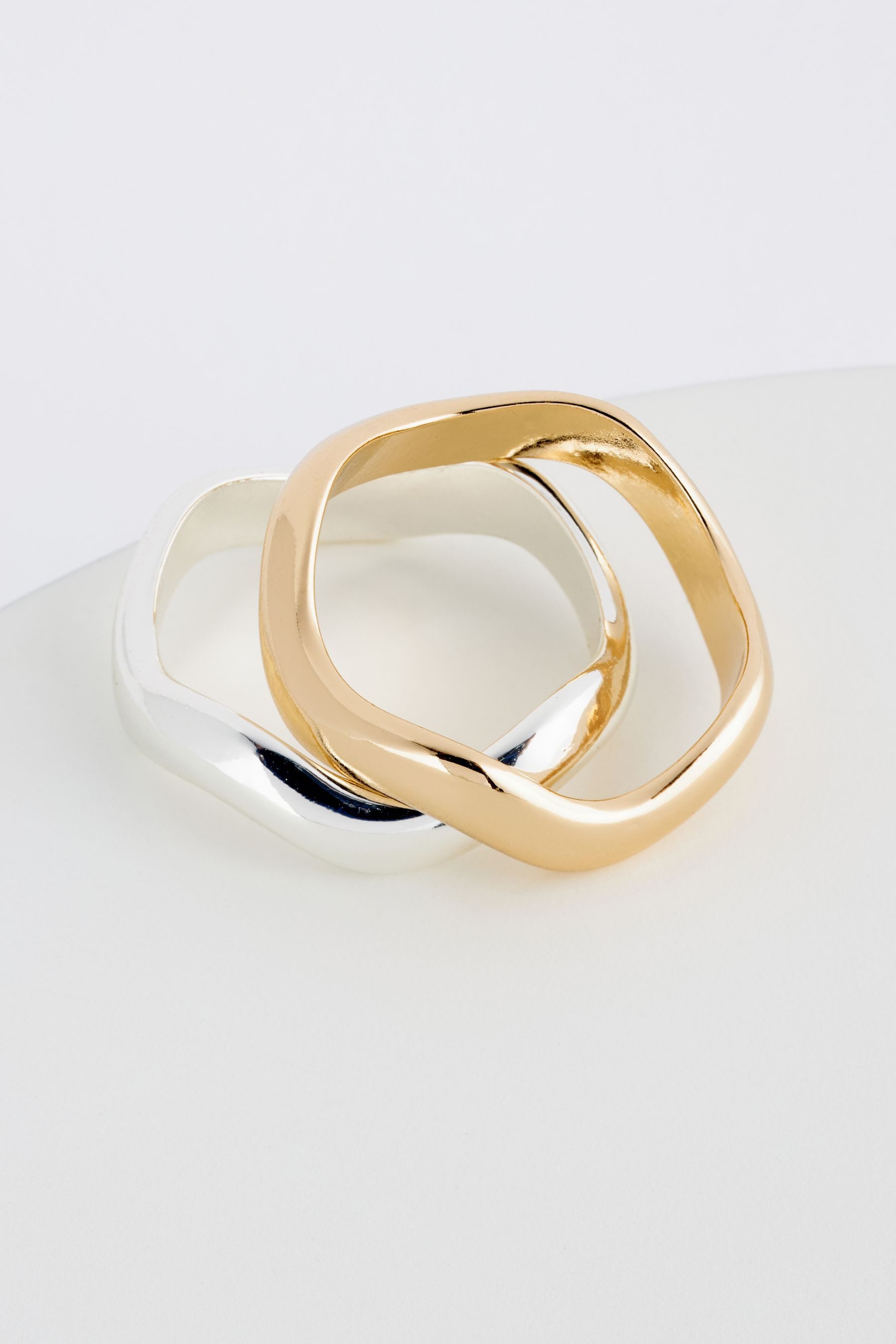 Next Fingerring 2er-Pack Wellen-Ringe mit recyceltem Zink (1-tlg)