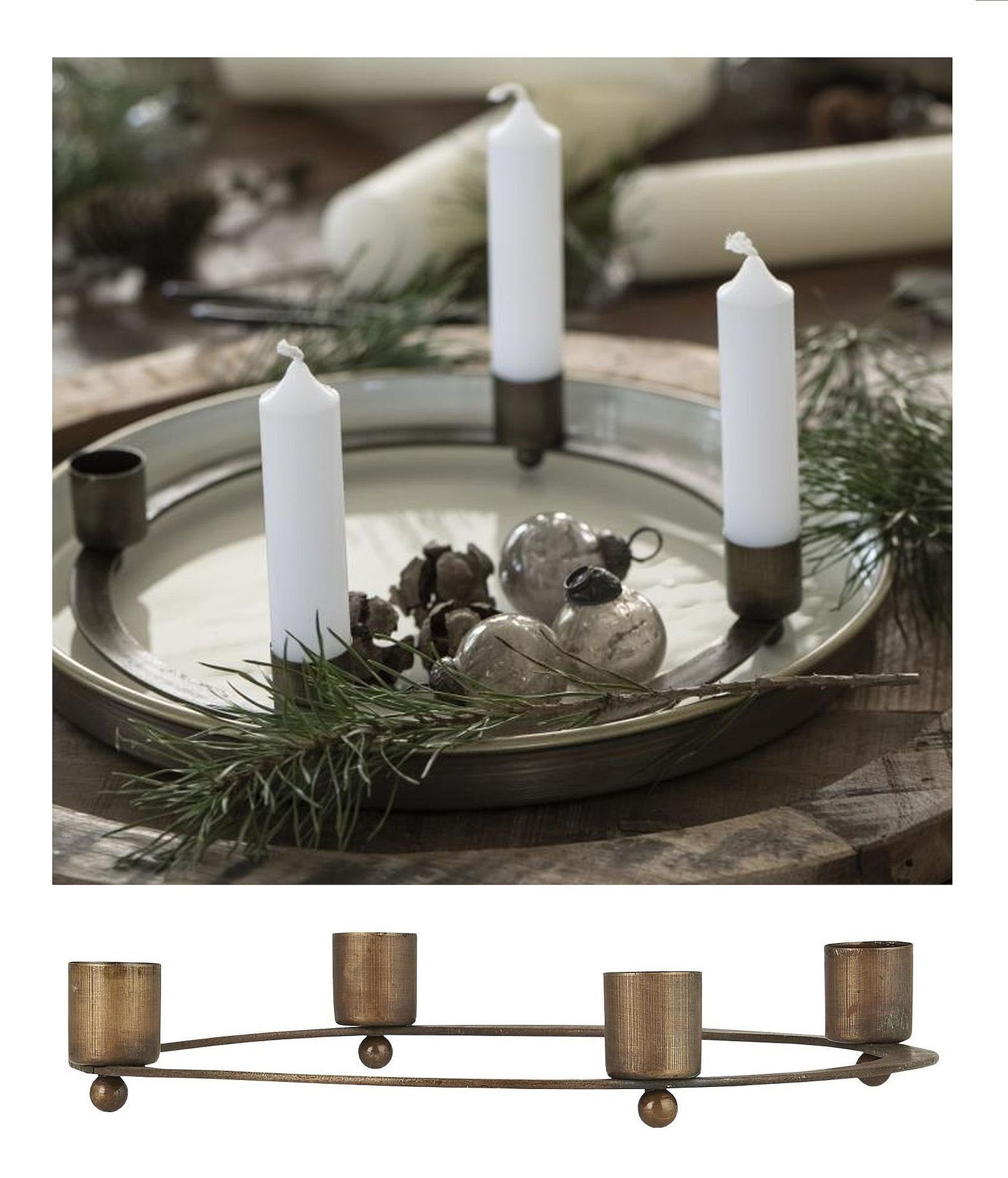 Ib Laursen Kerzenhalter »Kerzenständer Adventskranz Weihnachten Messing