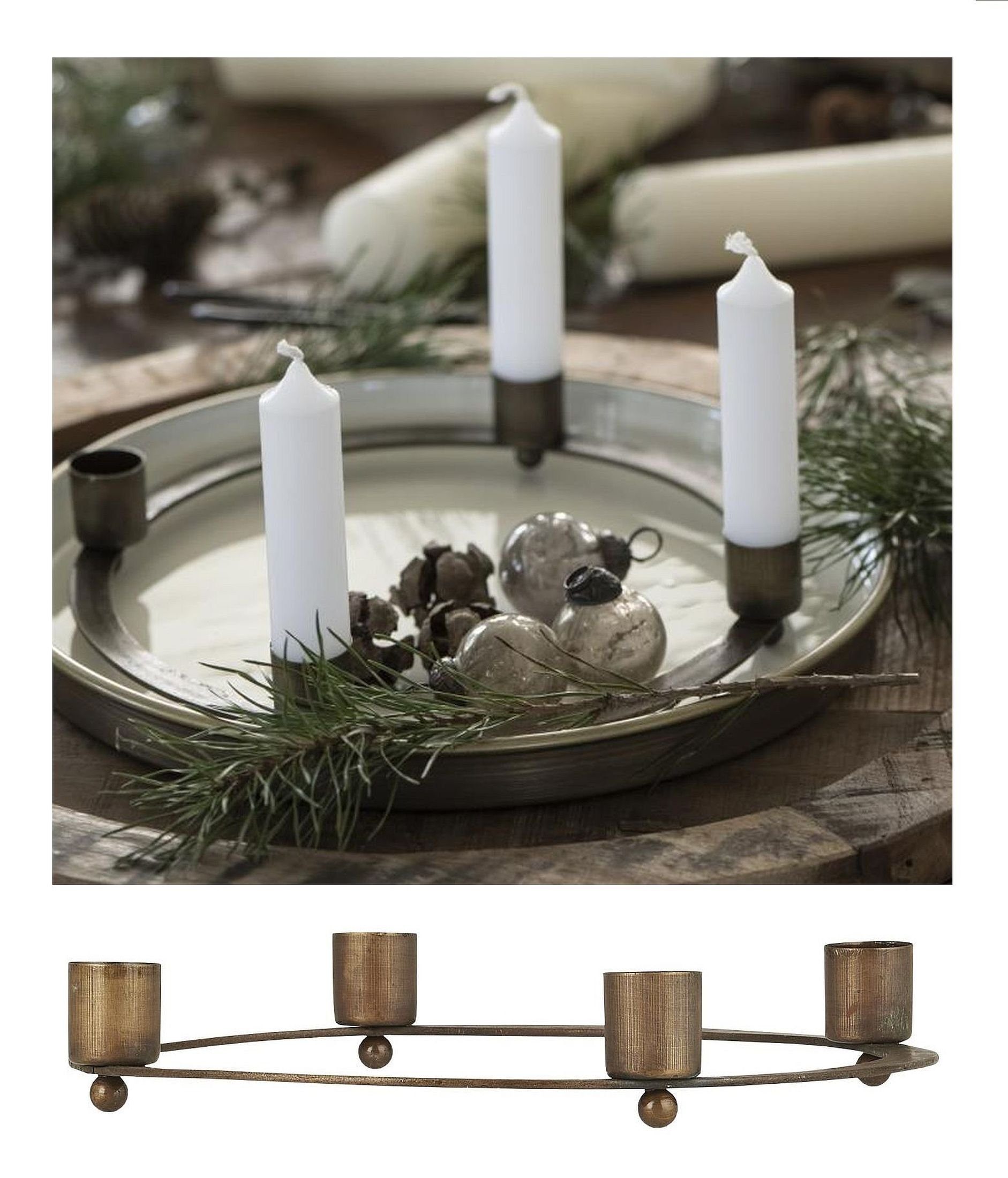 Ib Laursen Kerzenhalter Kerzenständer Kerzenhalter Adventskranz Weihnachten  Messing Ib, Hersteller: Ib Laursen - Artikelnummer: 5960-17 - Serie:  Stillenat