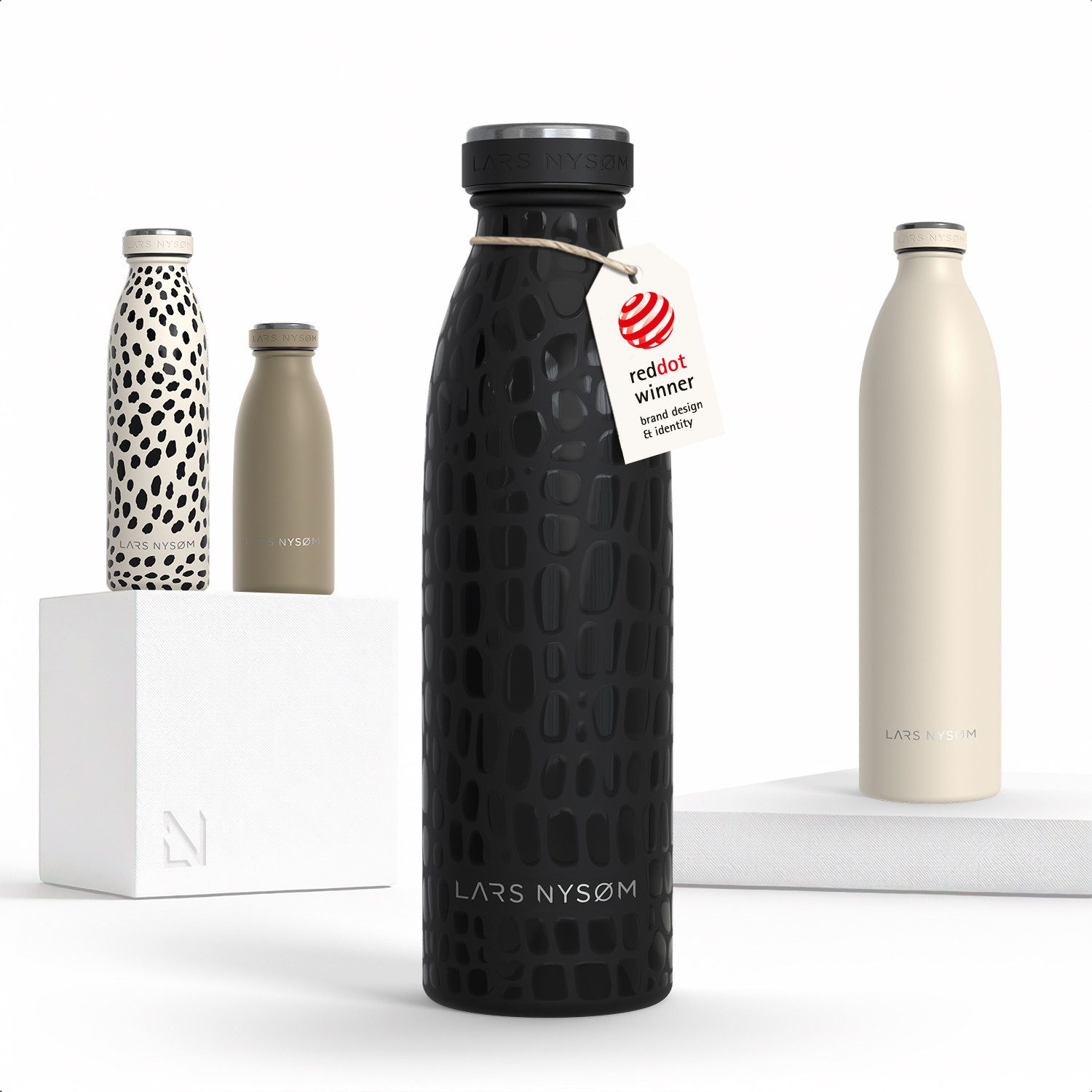 LARS NYSØM Thermoflasche Ren, Isolierflasche mit Vakuum Isolierung: 12h heiß / 24h kühl