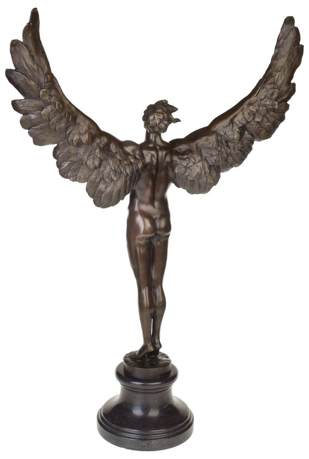 Skulptur Flügel Bronzeskulptur Figur A Ikarus im Bronze Aubaho Statue Engel Mythologie