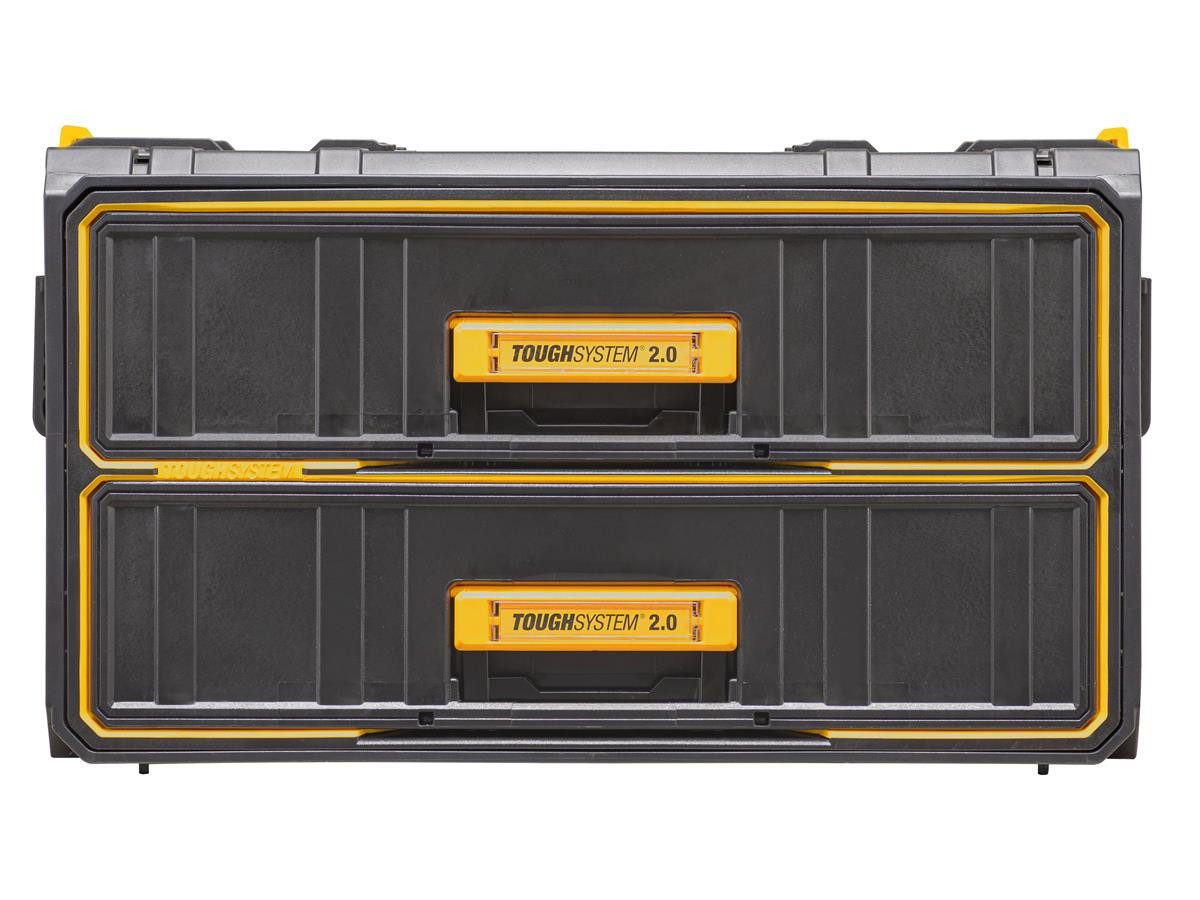 DeWalt Aufbewahrungsbox TOUGHSYSTEM 2.0, 2 Schubladen, kugelgelagert, seitliche Verriegelung