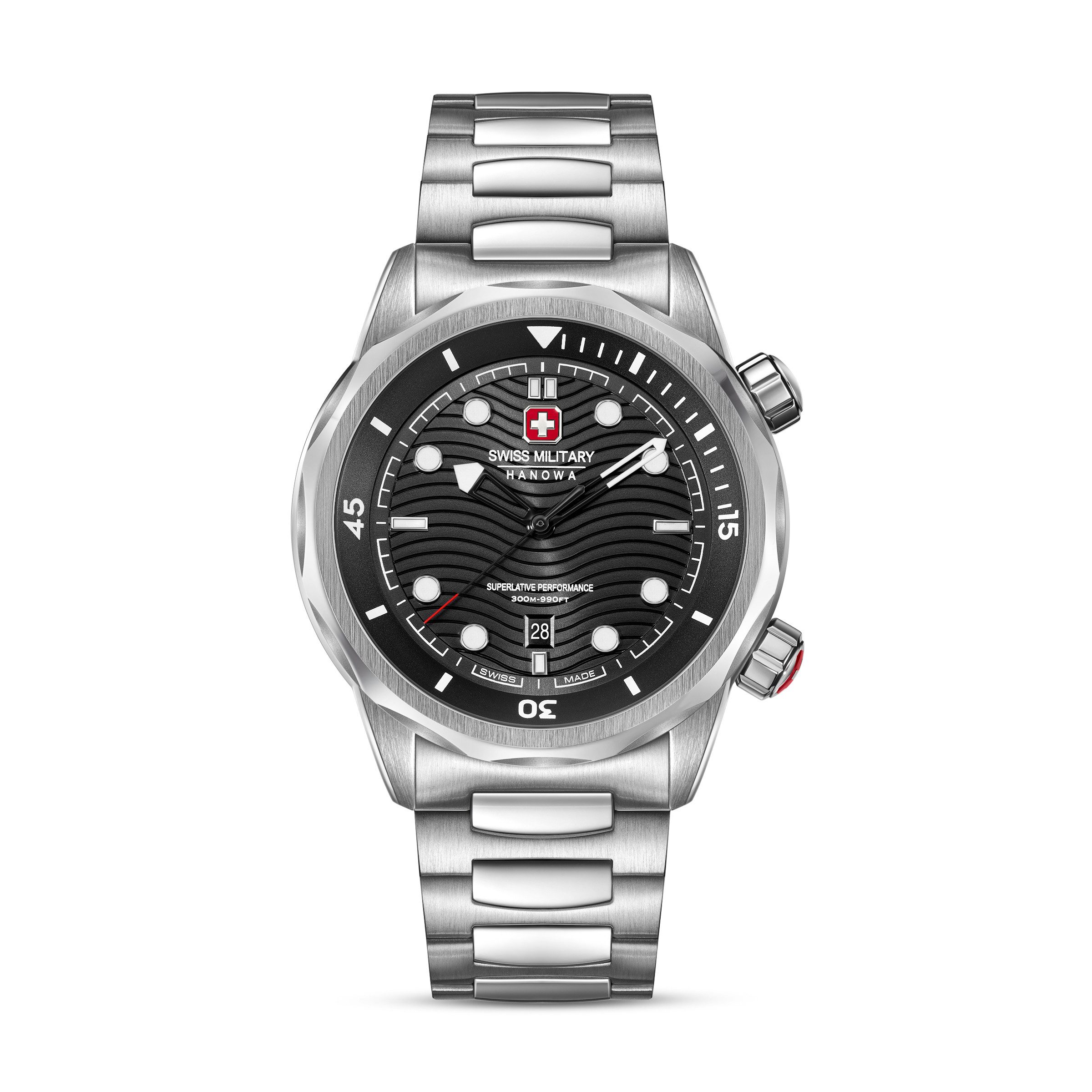 Swiss Military Hanowa Quarzuhr Breakwater SMWGH0006404, Armbanduhr, Herrenuhr, Swiss Made, Edelstahlarmband, analog, Tag
