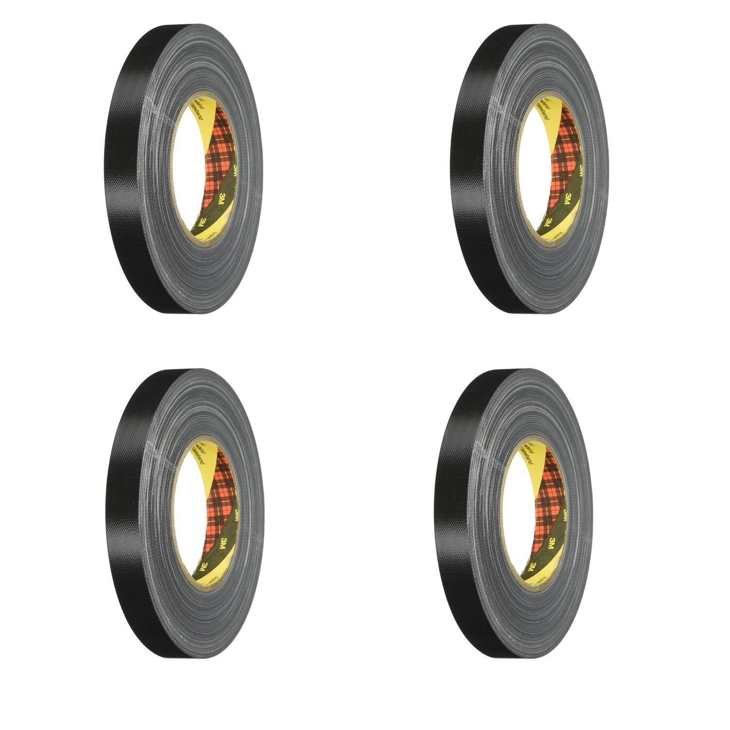 3M Paket-Klebeband [4ER Pack] Premium 19mmx50m Gewebeband (4-St) 19 mm x 50 m-Leichtes Maskieren in Kurven