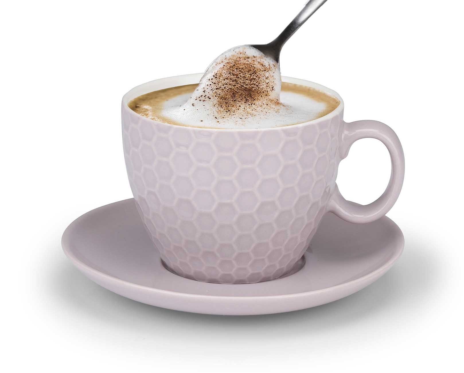 Bubble-Store Cappuccinotasse Чашки для капучино dickwandig, hält länger warm, Keramik, Чашки для капучино-Set für 4 Personen