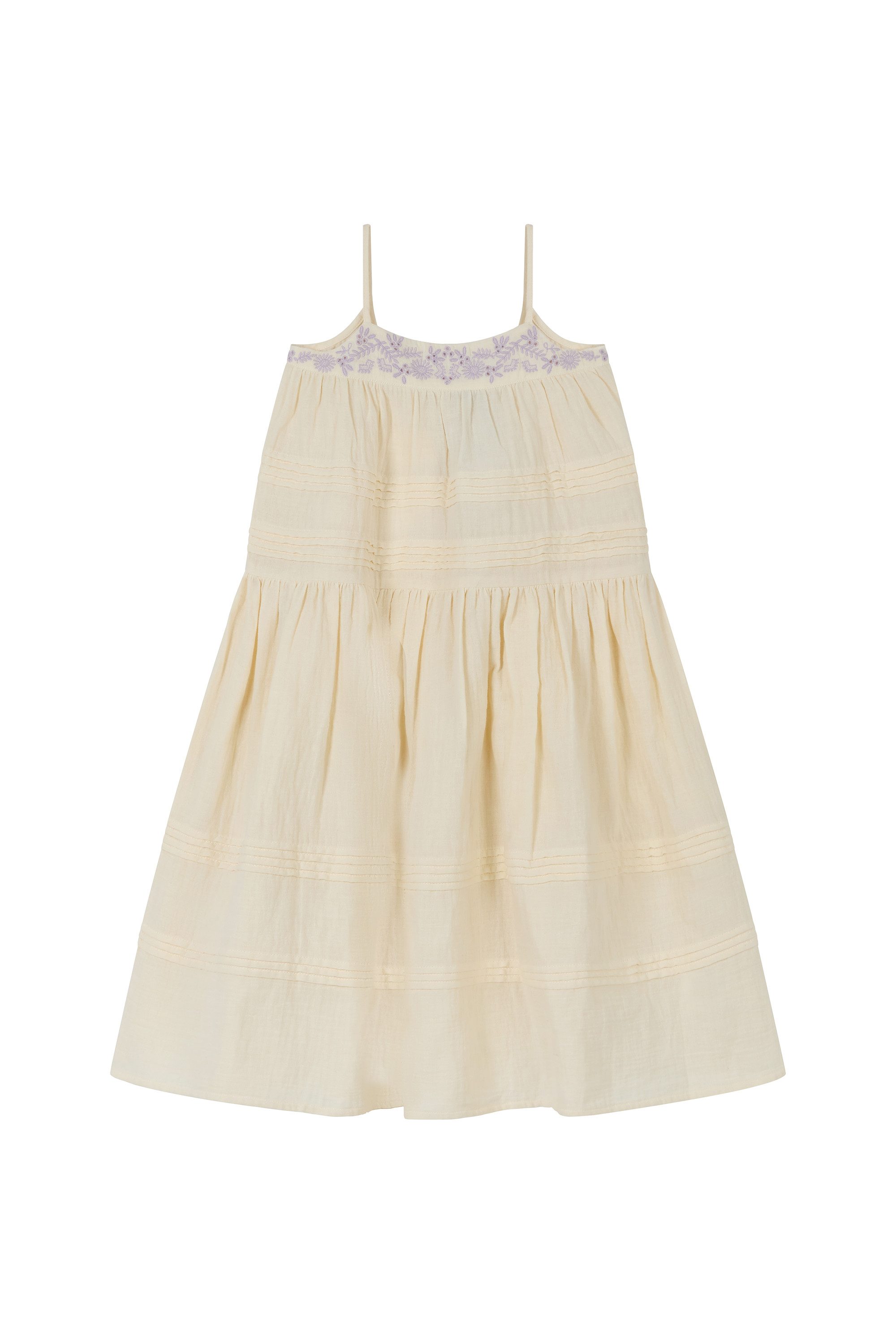 RAFFYA Minikleid Swish Pin Tuck Embroidered Dress Mädchen