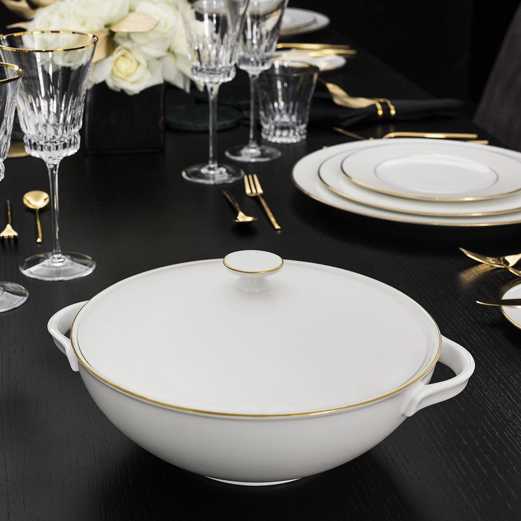 Villeroy & Boch Servierschüssel Anmut Terrine, Porzellan, (1-tlg), Premium Bone Porcelain, 1 Stck, spülmaschinenfest