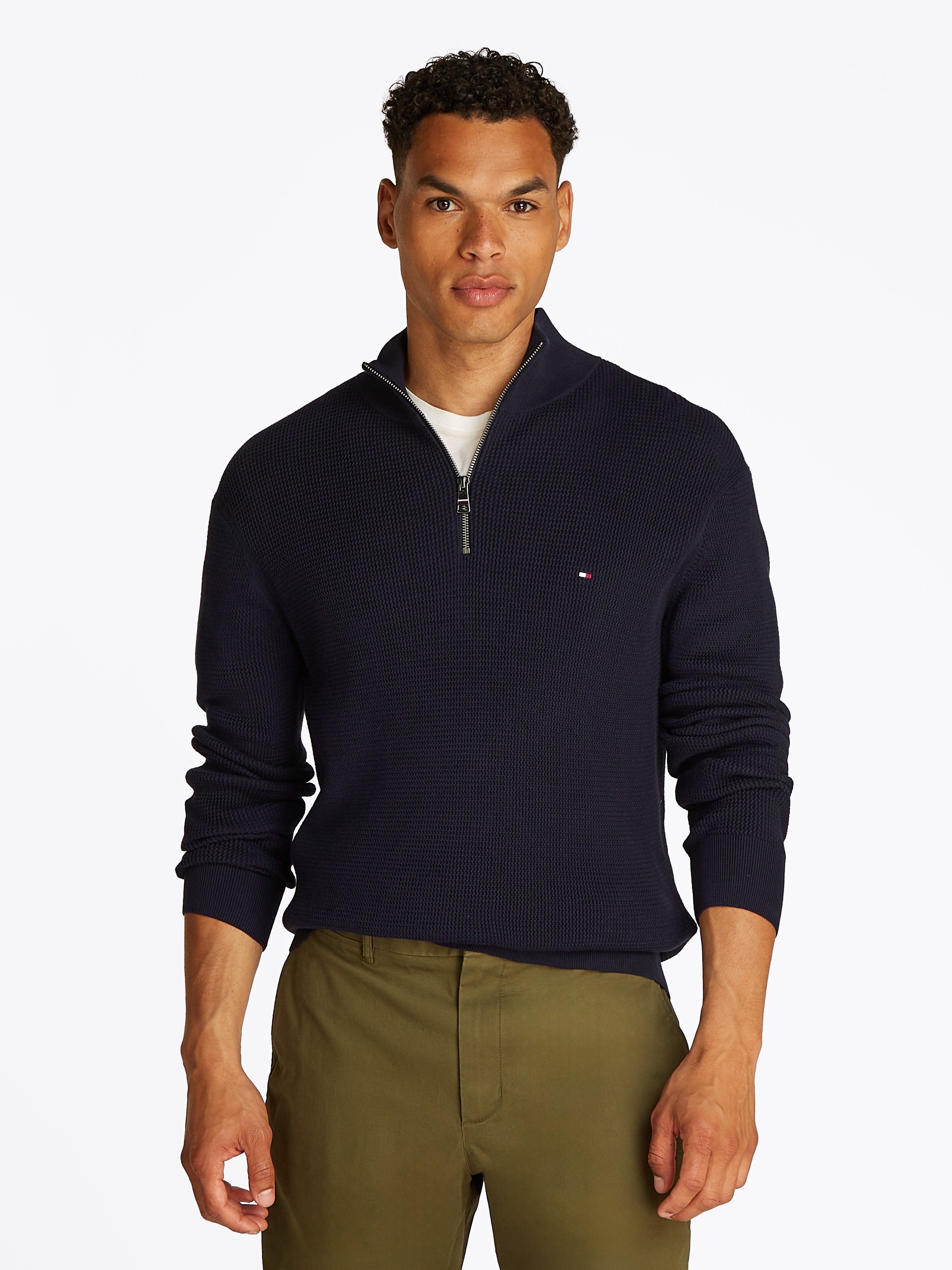 Tommy Hilfiger Troyer RACKING STRUCTURE ZIP MOCK