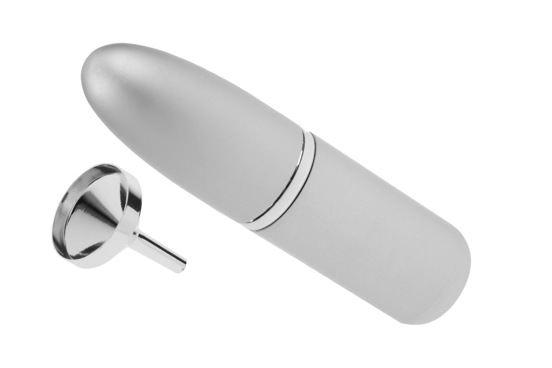 Fantasia Beauty Parfümzerstäuber Taschenzerstäuber silberfarben für 4 ml + Trichter silberfarben (1 St), Parfümzerstäuber