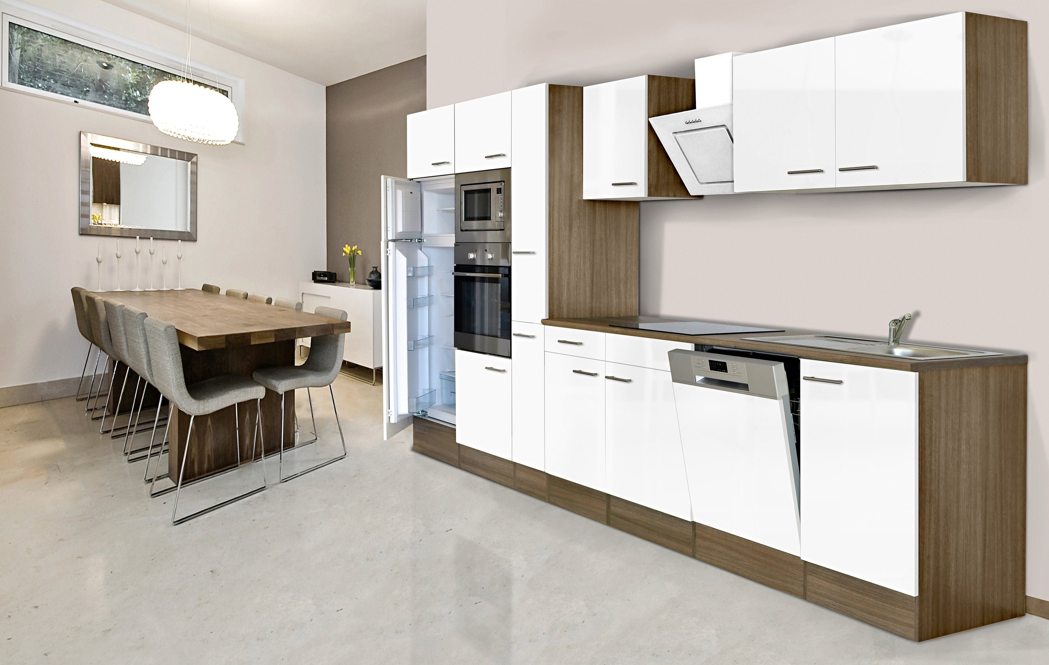 RESPEKTA Küchenzeile »York aus der Serie Oliver«, mit E-Geräten, Breite 370  cm