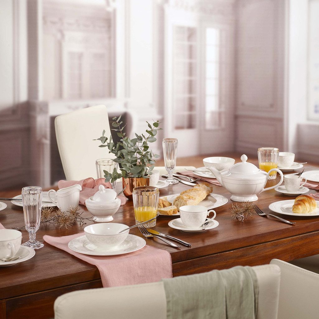 Villeroy & Boch Signature Untertasse Gray Pearl Mokka-/Espressountertasse, (1 St), Premium Bone Porcelain, mikrow.- & spülm.sicher, Made in Germany