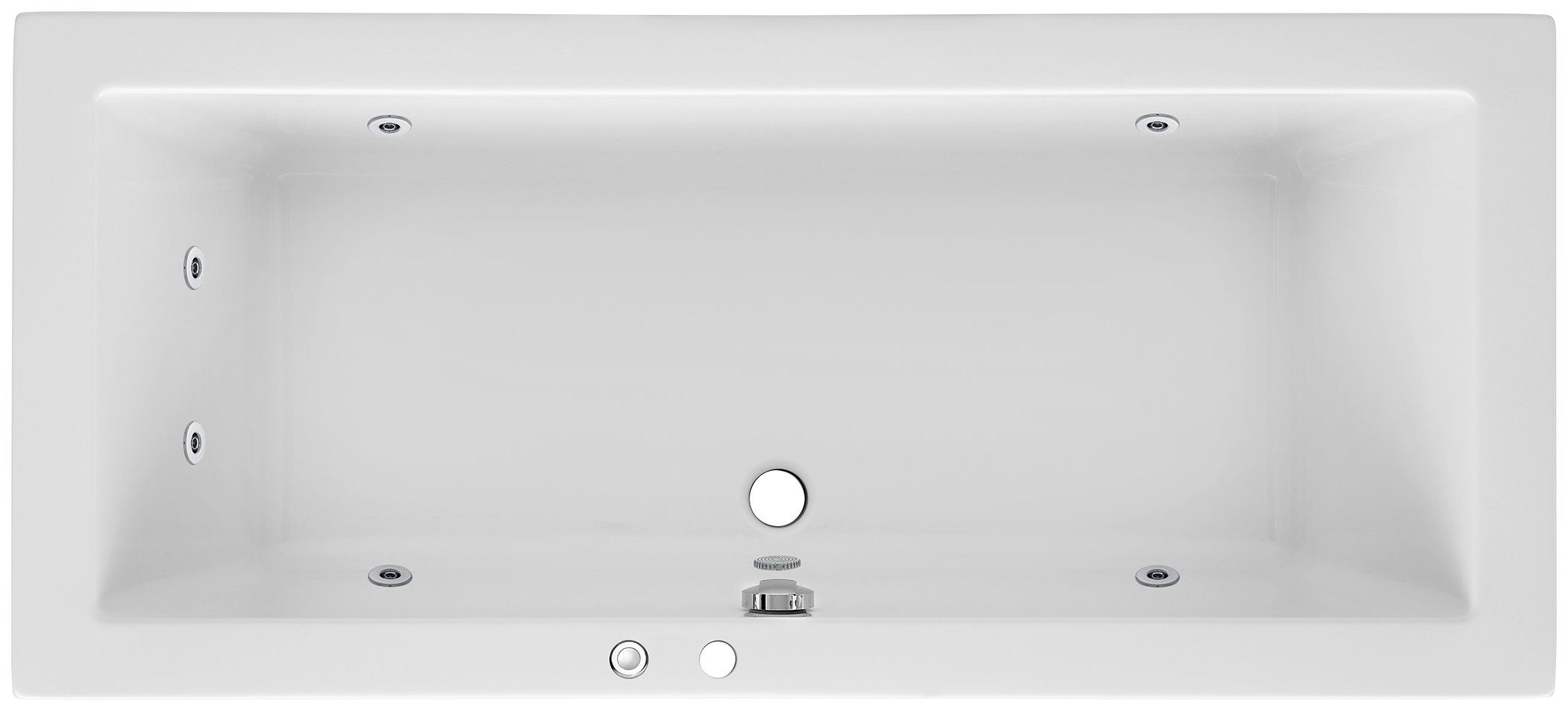OTTOFOND Whirlpool-Badewanne Cubic, (Komplett-Set, 1-tlg), Typ 1, chrom