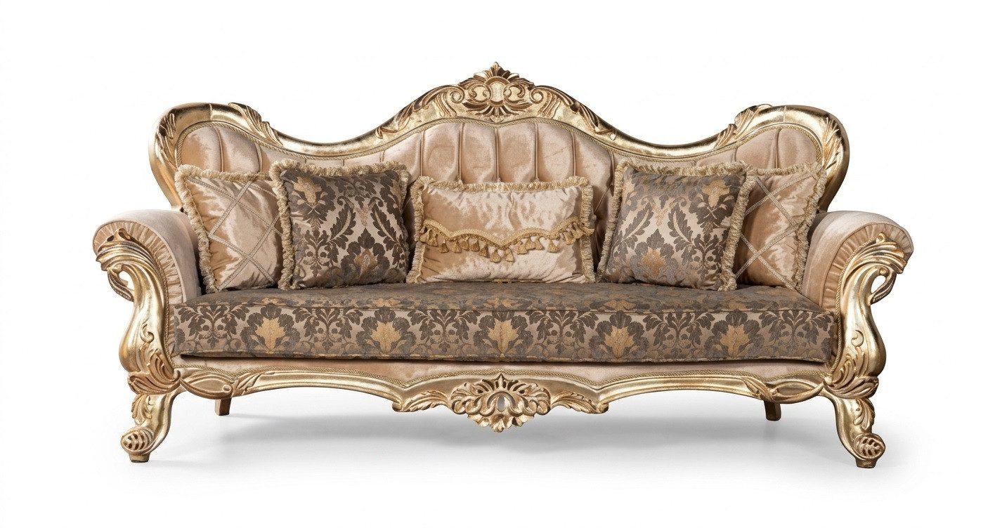 JVmoebel Sofa Klassisches 3-Sitzer Sofa aus Textil für Wohnzimmer Komfort Sofort, Made in Europa