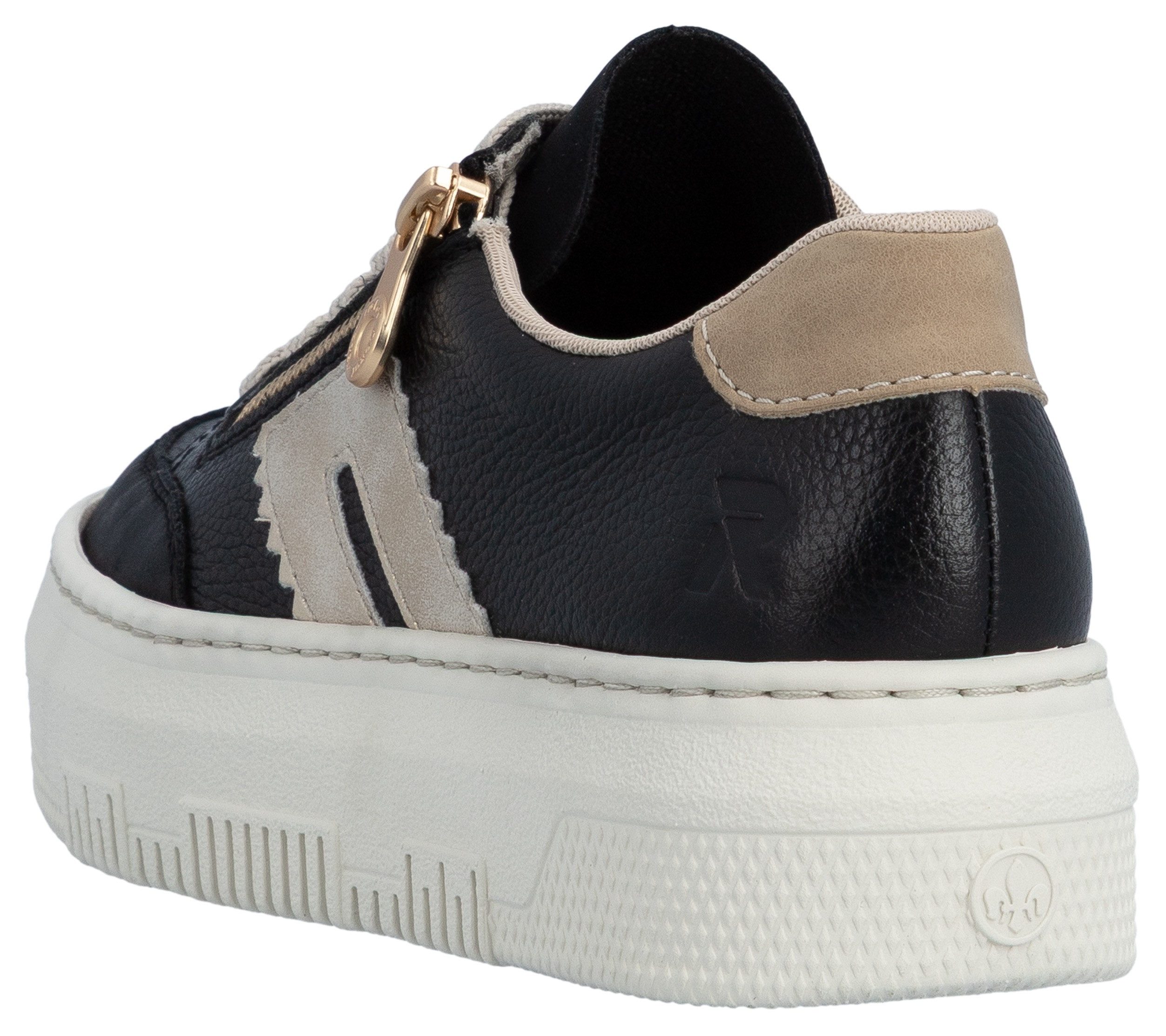 Rieker Plateausneaker Schnürschuh, Halbschuh, Freizeitschuh mit seitlichem Reißverschluss