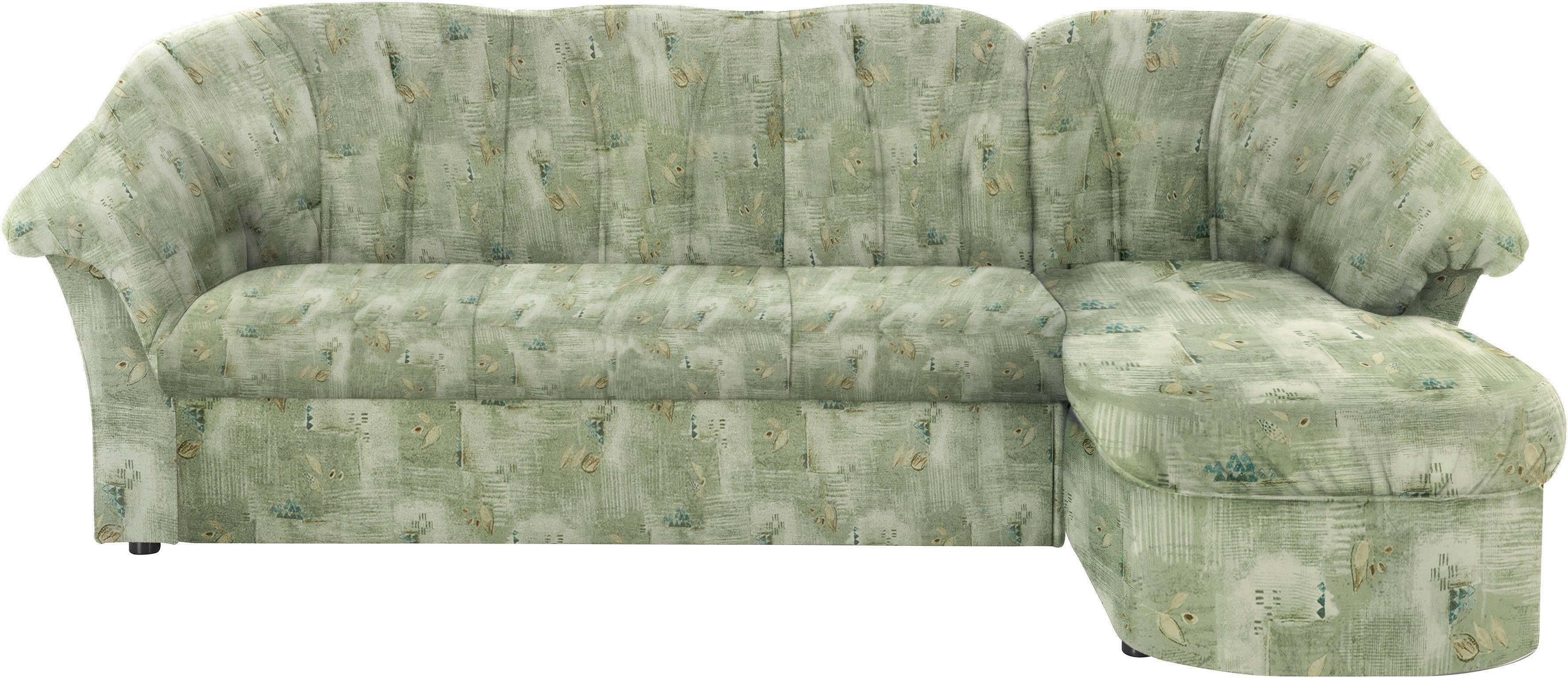 DOMO collection Ecksofa Pegnitz, elegante Rückensteppung, kompakte Stellmaße 238/141cm, L-Form, wahlweise mit Bettfunktion