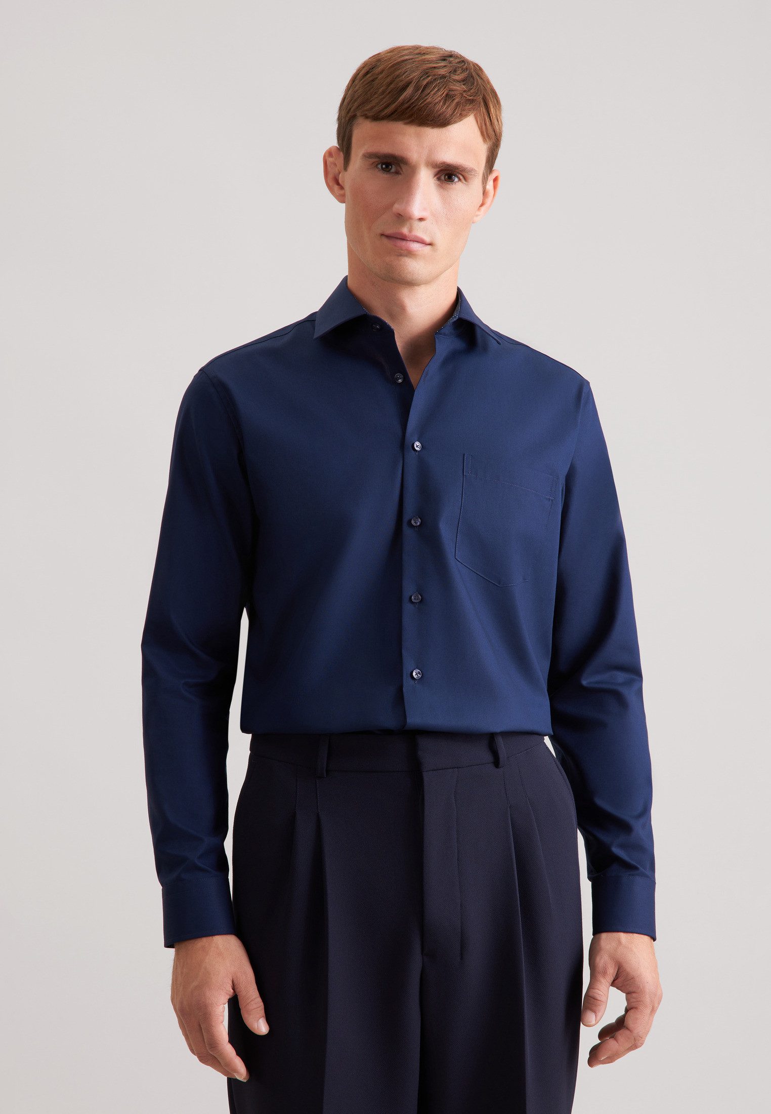 seidensticker Businesshemd Schwarze Rose Regular 1/1 Kentkragen Uni