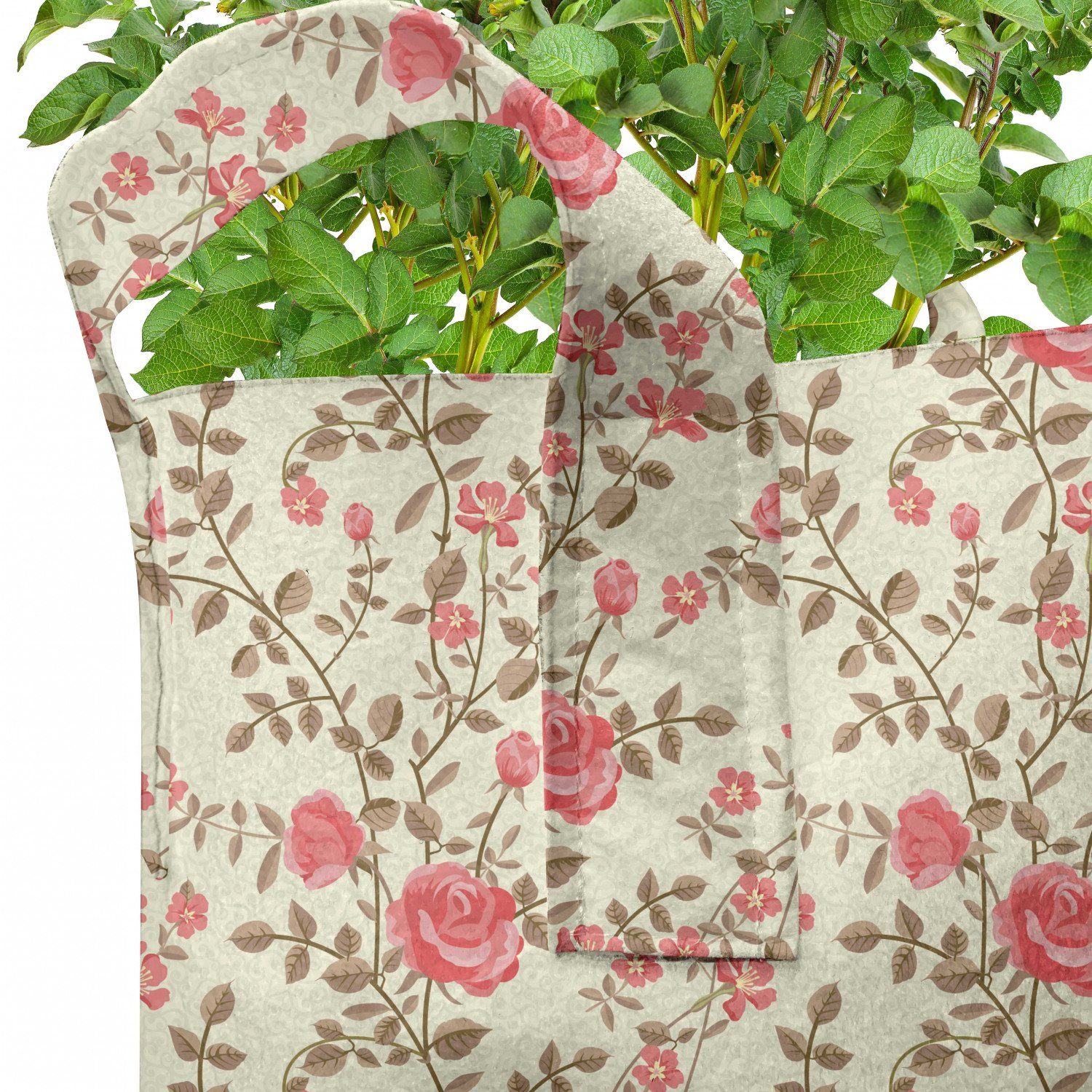 Stofftöpfe für Pflanzkübel Abakuhaus hochleistungsfähig mit Rustic Floral Rose Classical Pflanzen, Griffen