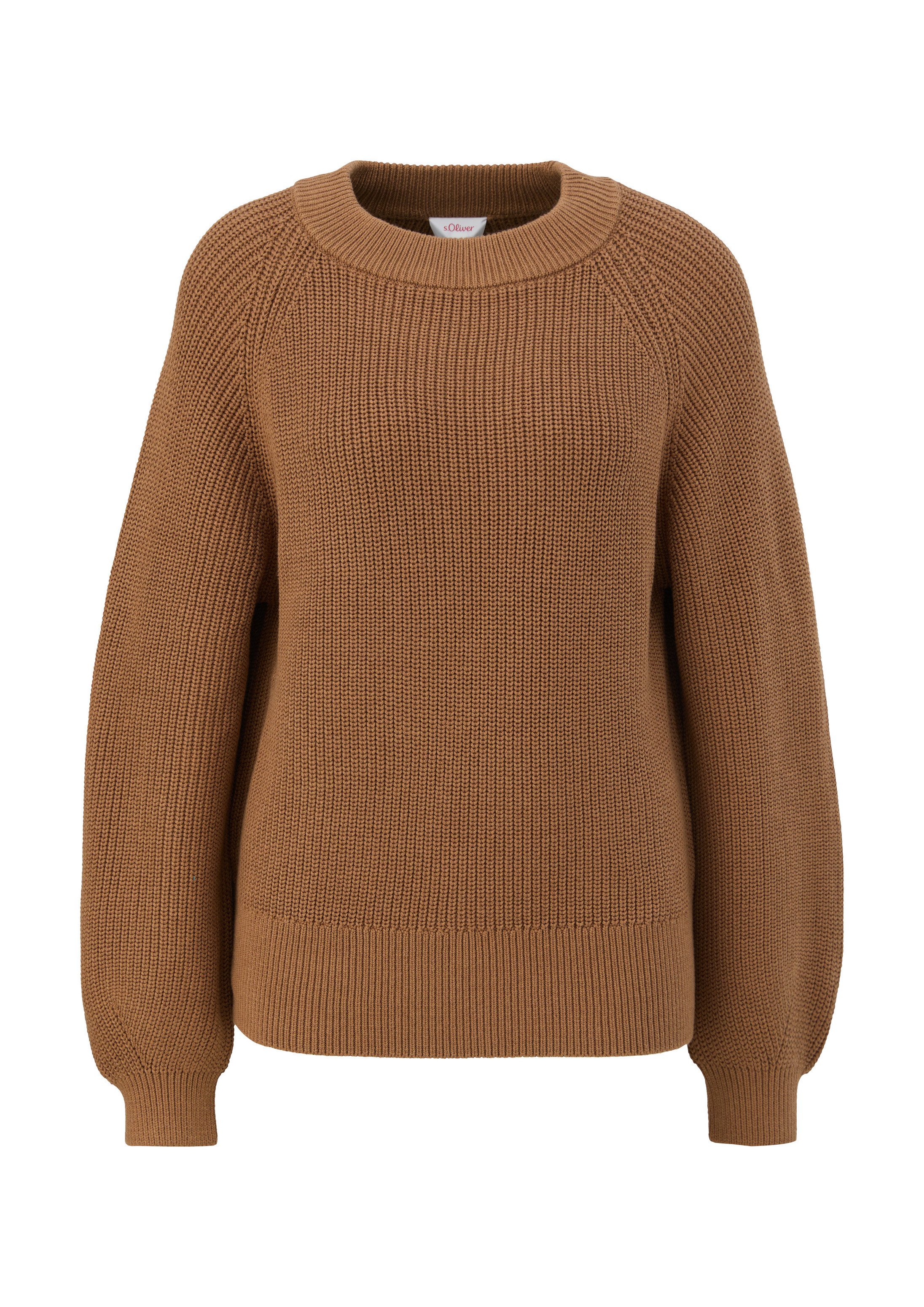 s.Oliver Longpullover Strickpullover Strickpullover mit Rippstruktur