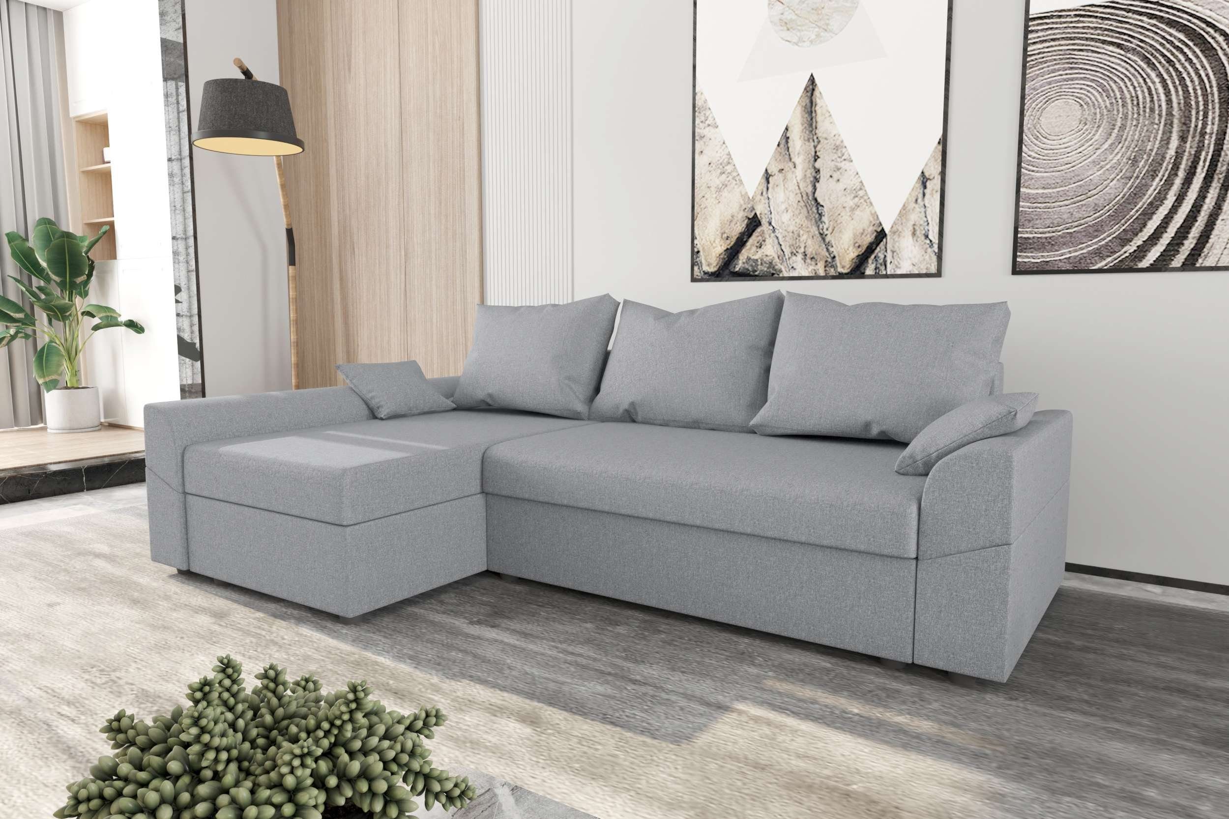 Design Sitzkomfort, mit Stylefy Modern Bettfunktion, Eckcouch, Aurora, L-Form, mit Sofa, Bettkasten, Ecksofa